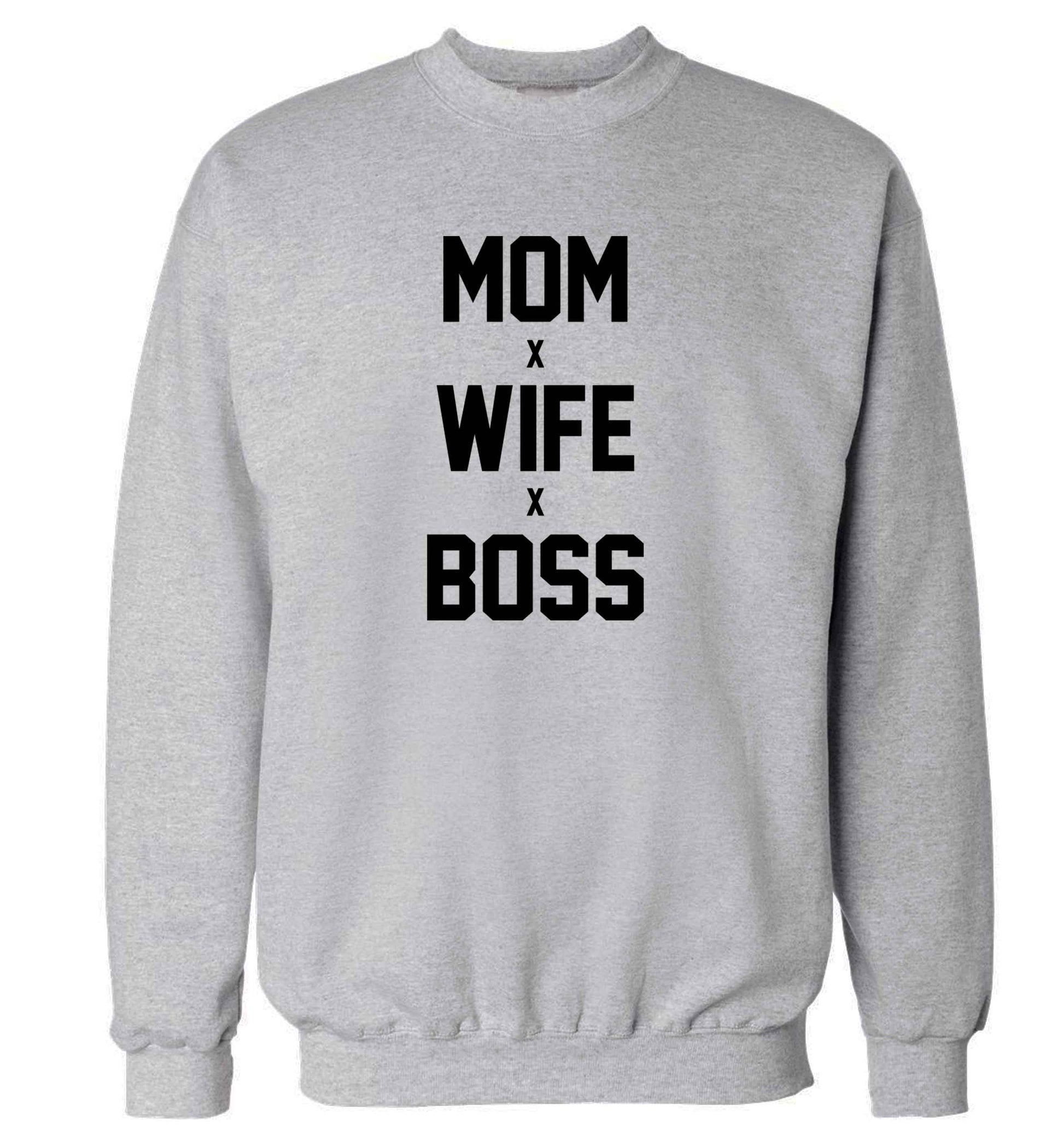 Mum wife boss adult's unisex grey sweater 2XL
