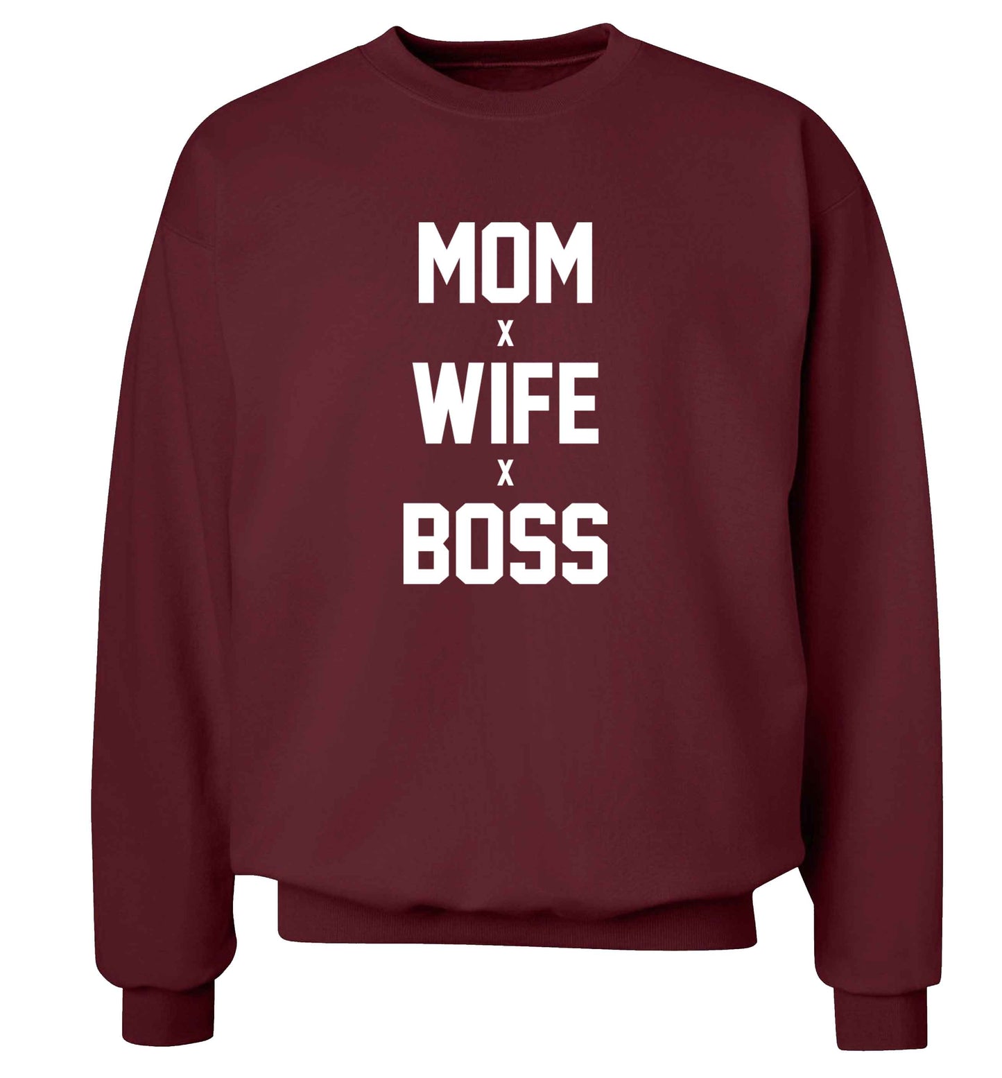 Mum wife boss adult's unisex maroon sweater 2XL