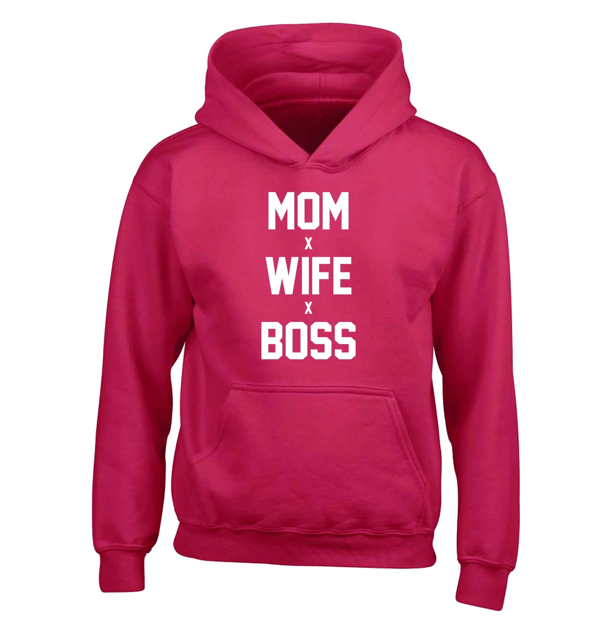 Mum wife boss children's pink hoodie 12-13 Years