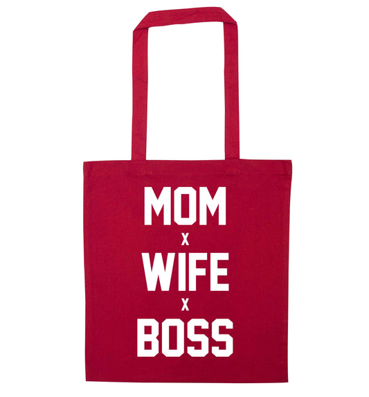 Mum wife boss red tote bag