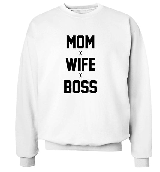 Mum wife boss adult's unisex white sweater 2XL