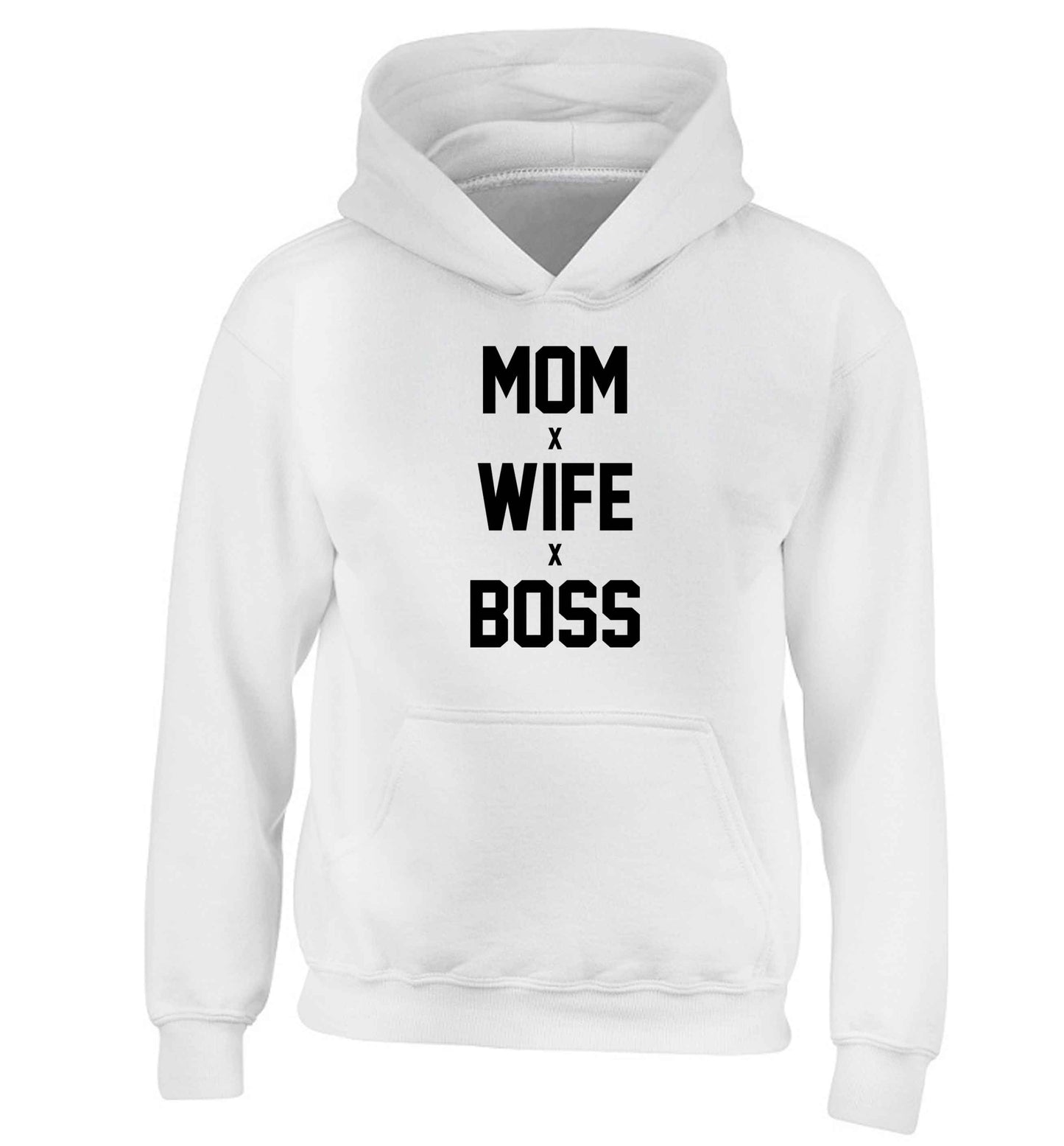 Mum wife boss children's white hoodie 12-13 Years
