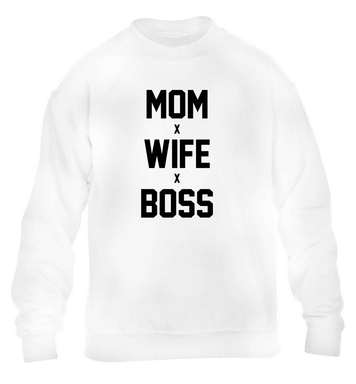 Mum wife boss children's white sweater 12-13 Years