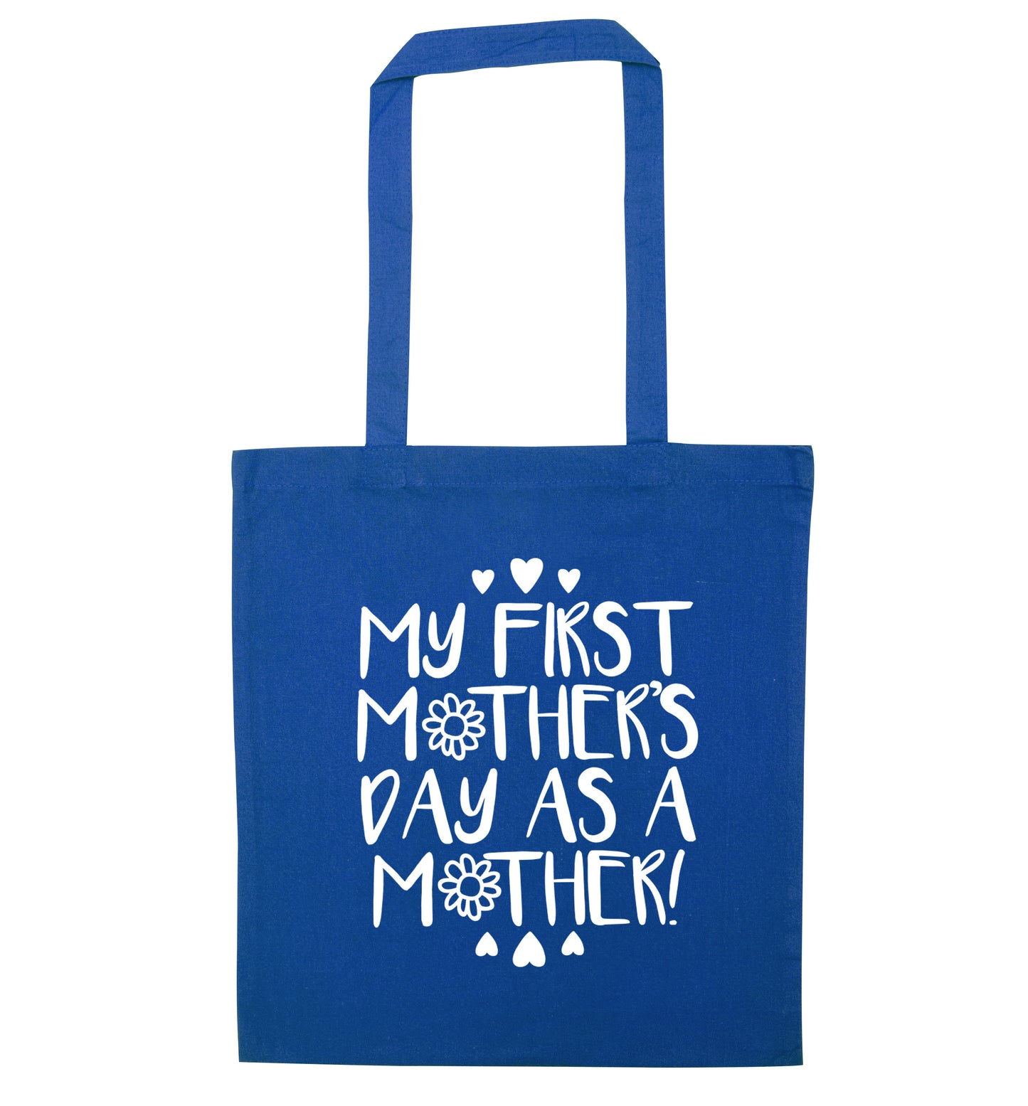 My first mother's day as a mother blue tote bag