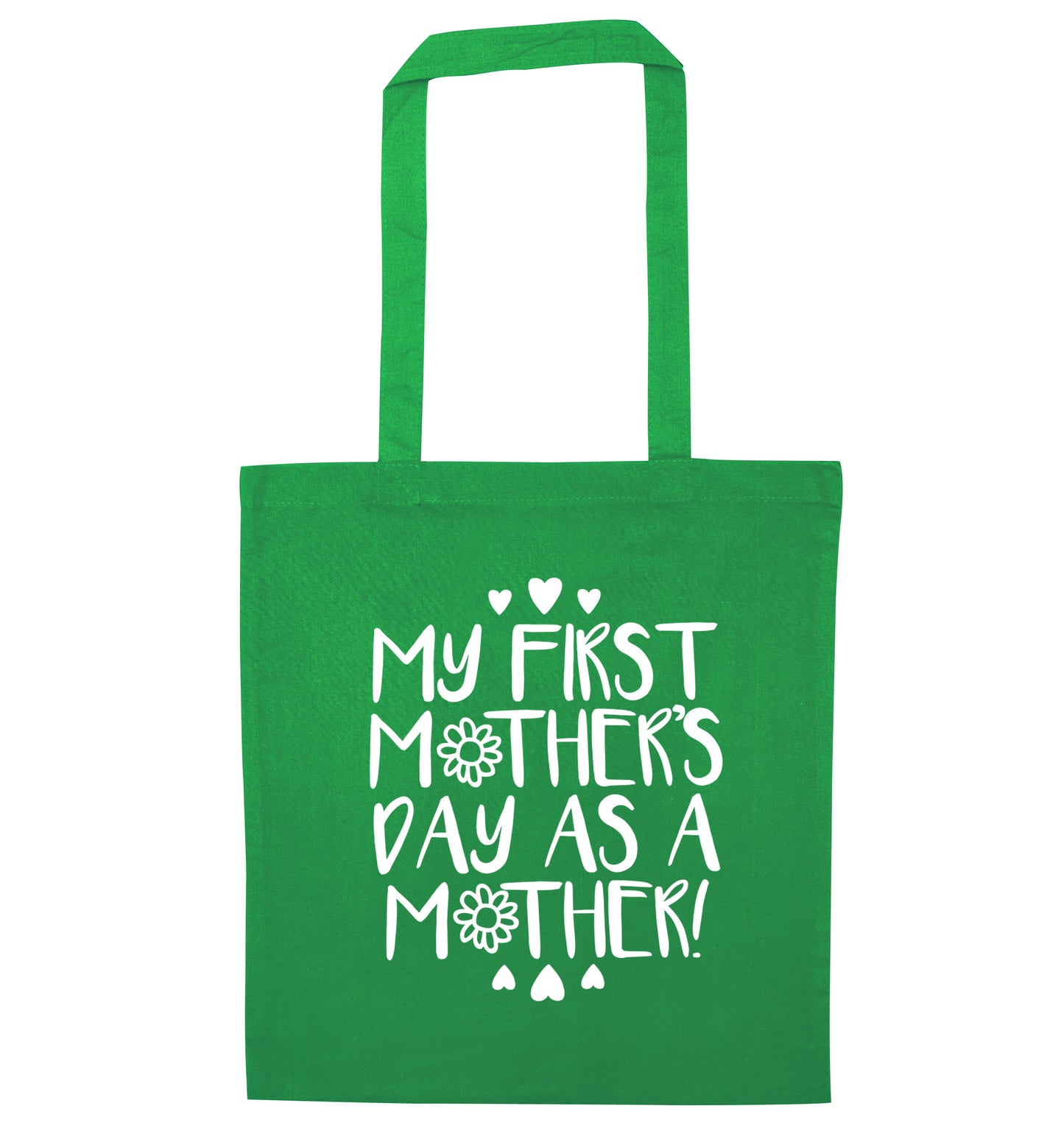 My first mother's day as a mother green tote bag