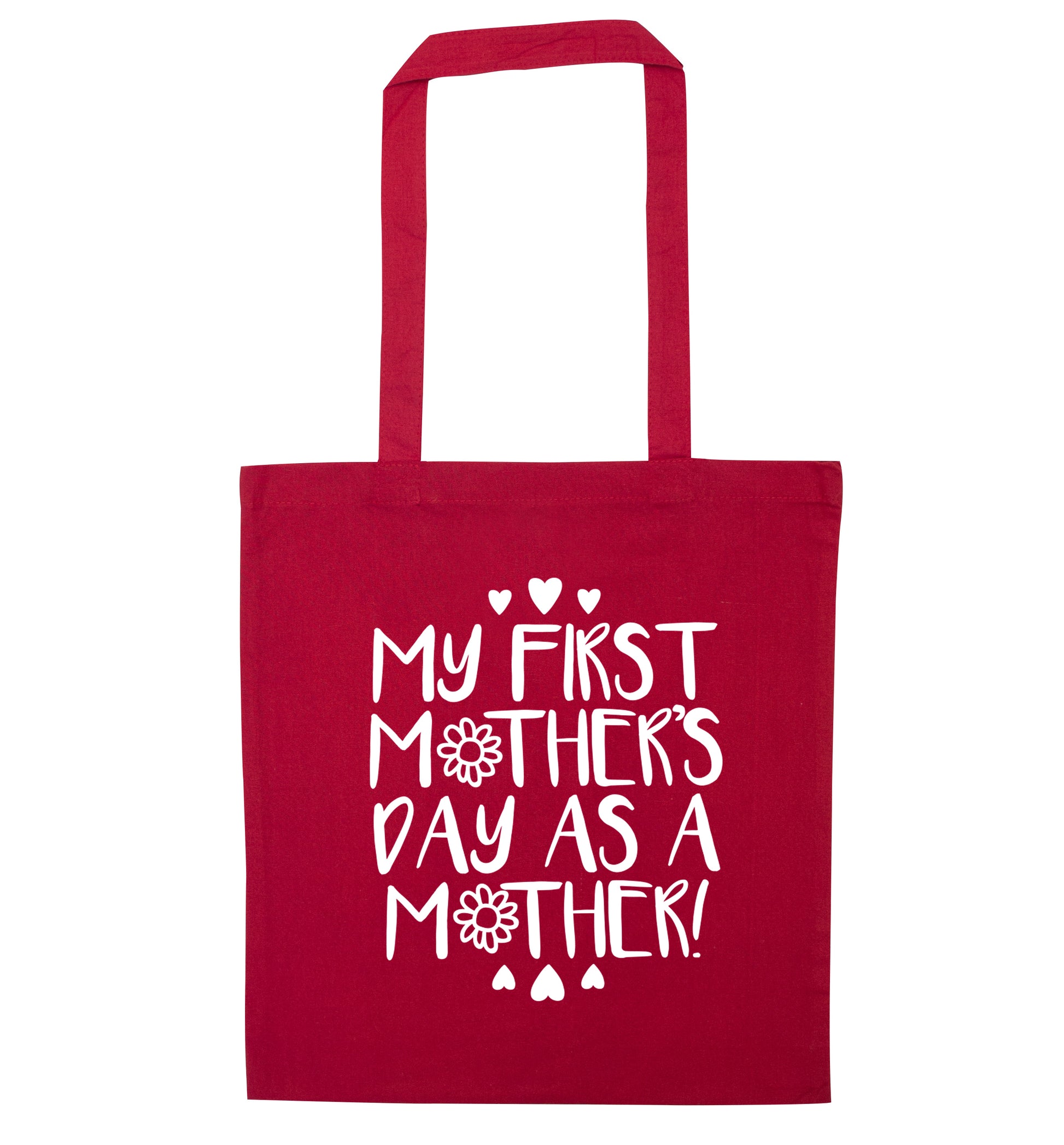 My first mother's day as a mother red tote bag
