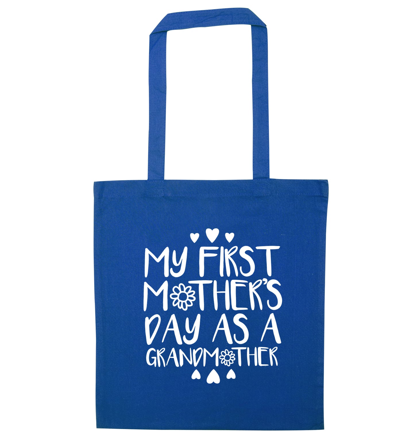 My first mother's day as a grandmother blue tote bag