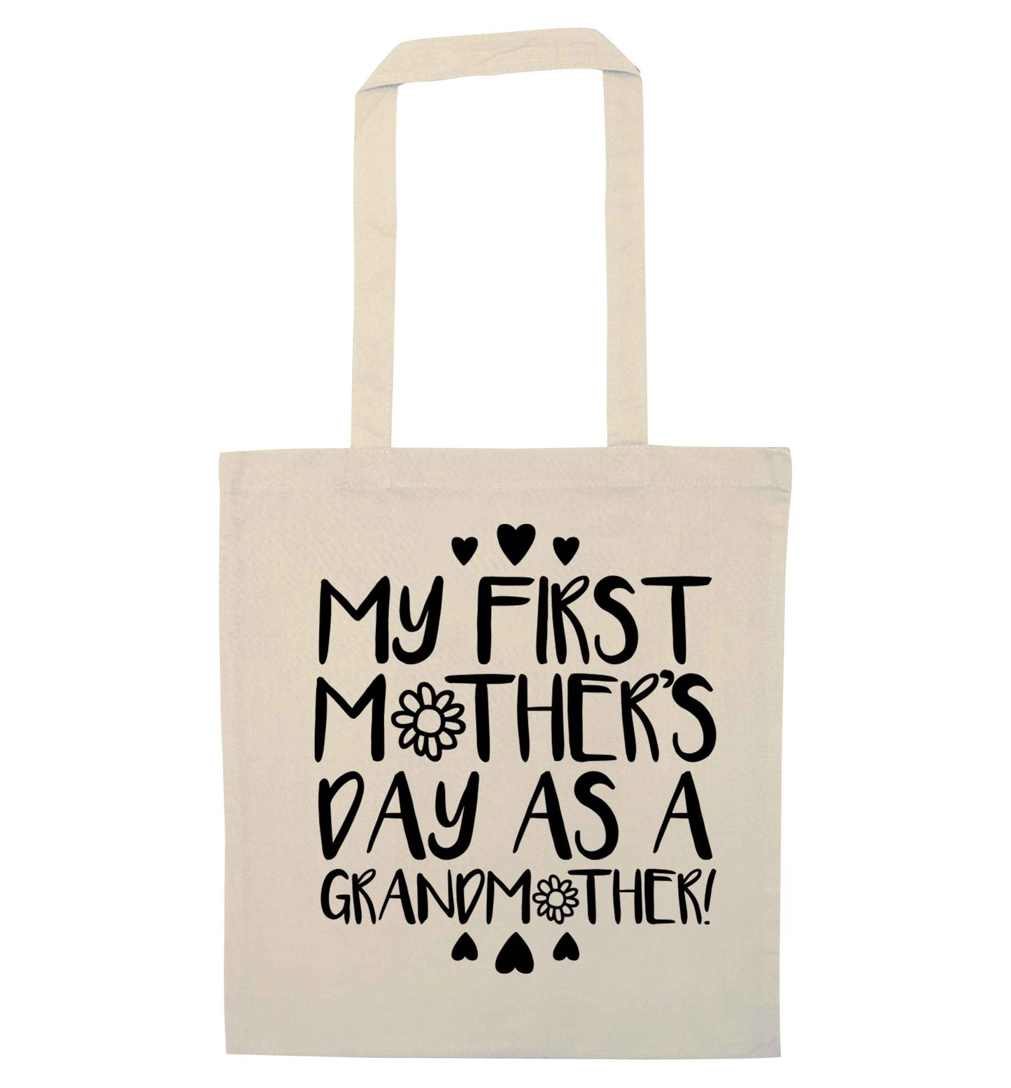 It's my first mother's day as a grandmother natural tote bag