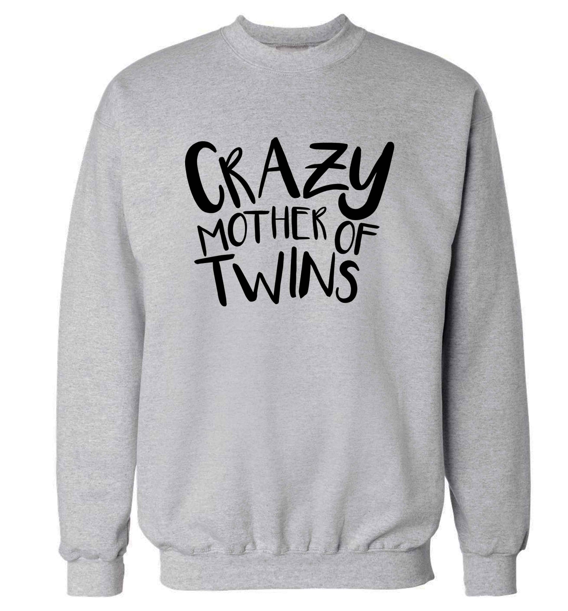Crazy mother of twins adult's unisex grey sweater 2XL
