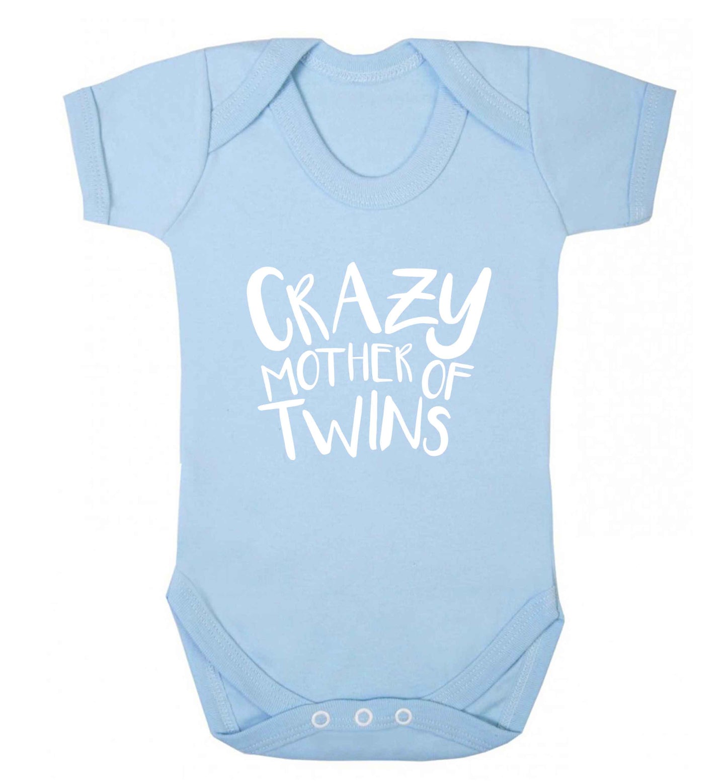 Crazy mother of twins baby vest pale blue 18-24 months