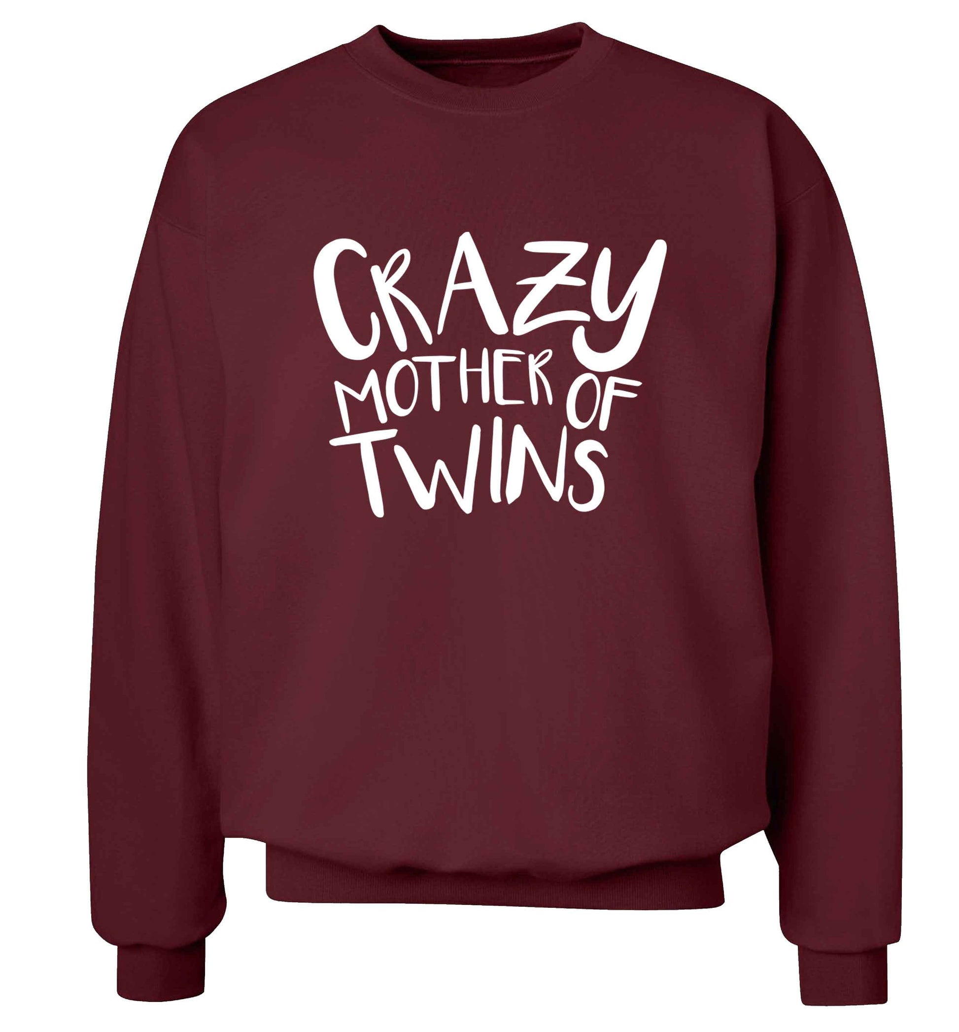 Crazy mother of twins adult's unisex maroon sweater 2XL
