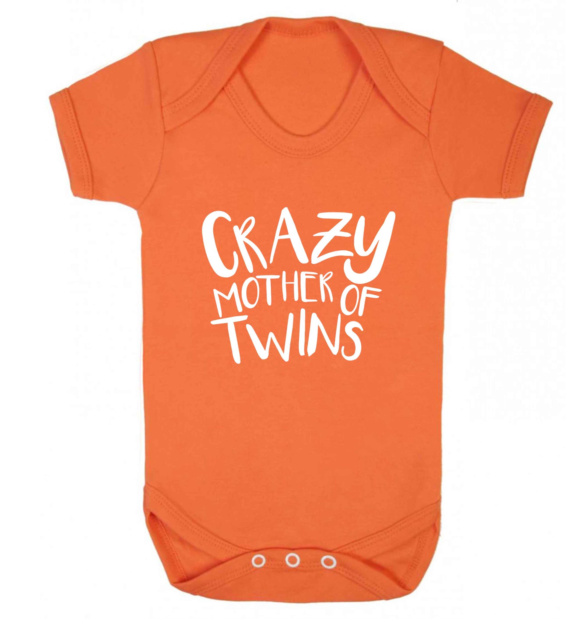 Crazy mother of twins baby vest orange 18-24 months