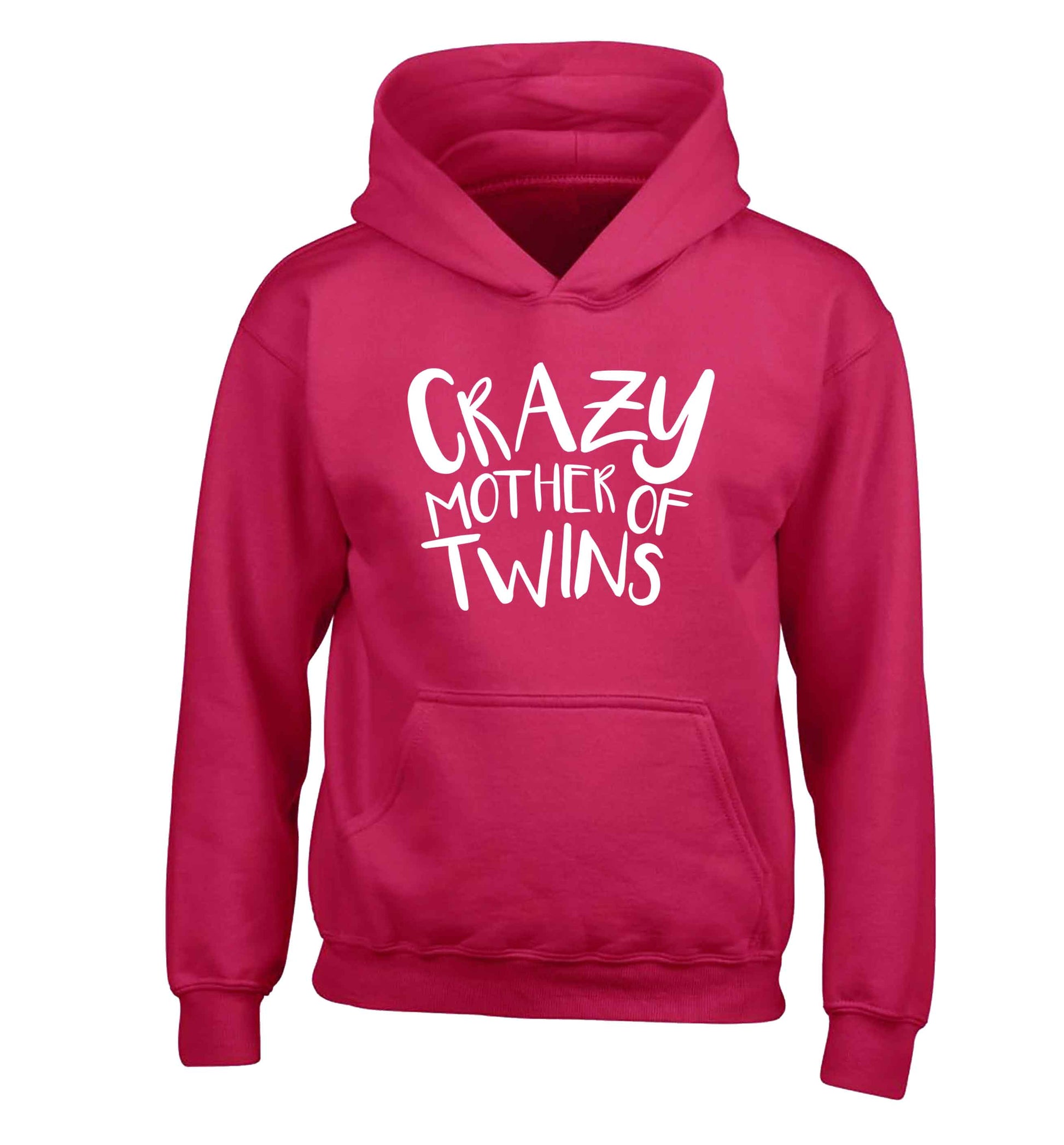 Crazy mother of twins children's pink hoodie 12-13 Years