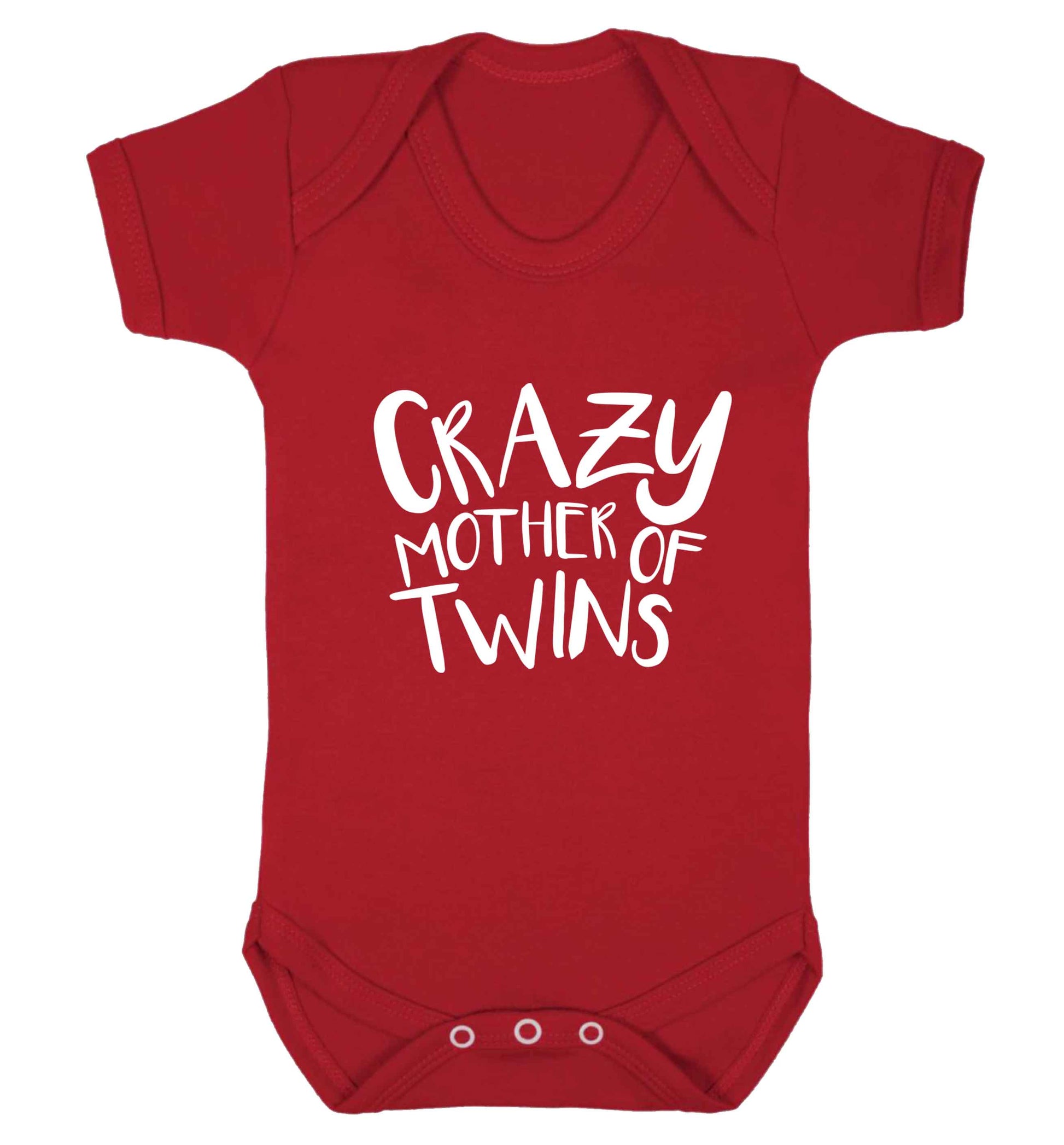 Crazy mother of twins baby vest red 18-24 months