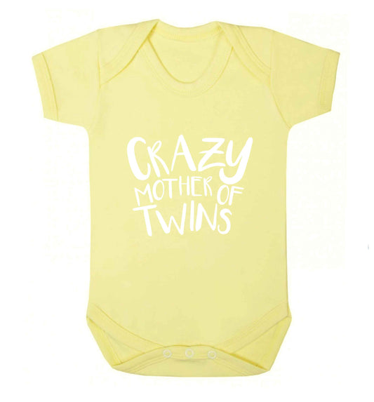 Crazy mother of twins baby vest pale yellow 18-24 months
