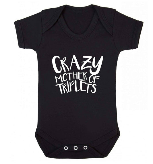 Crazy mother of triplets baby vest black 18-24 months