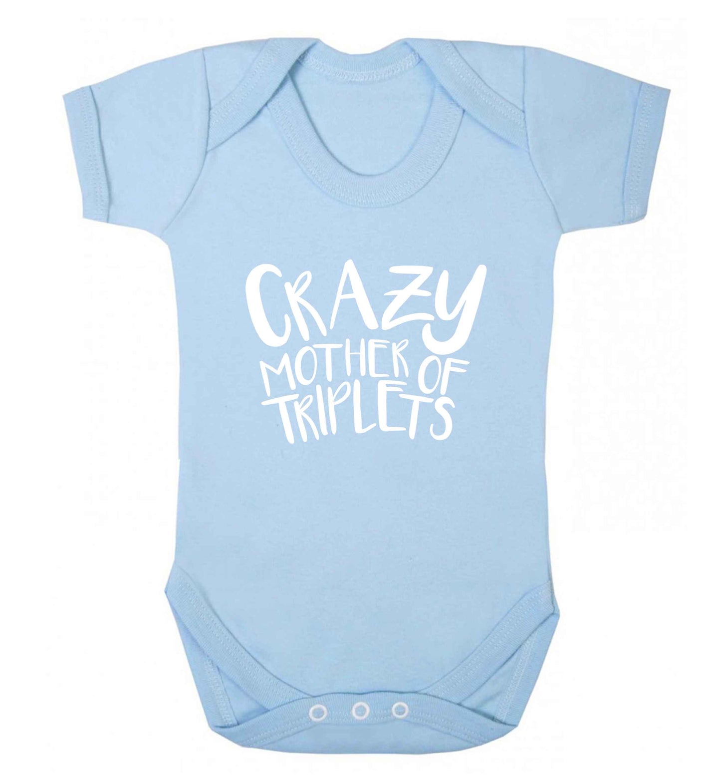 Crazy mother of triplets baby vest pale blue 18-24 months
