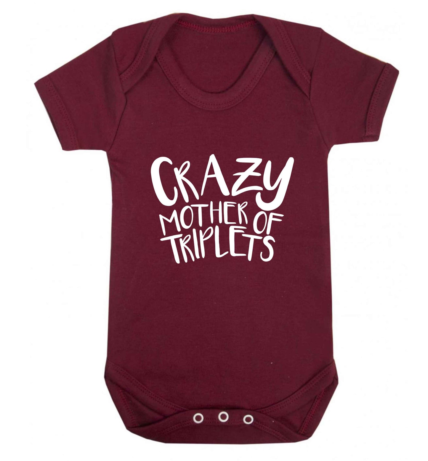Crazy mother of triplets baby vest maroon 18-24 months