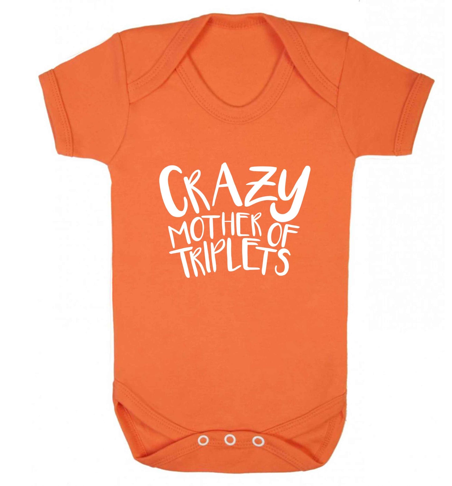 Crazy mother of triplets baby vest orange 18-24 months