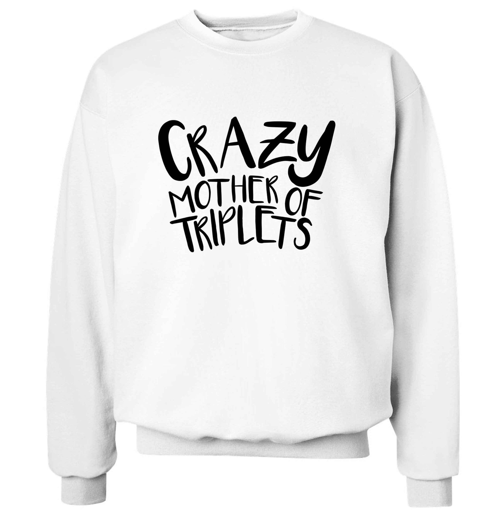Crazy mother of triplets adult's unisex white sweater 2XL
