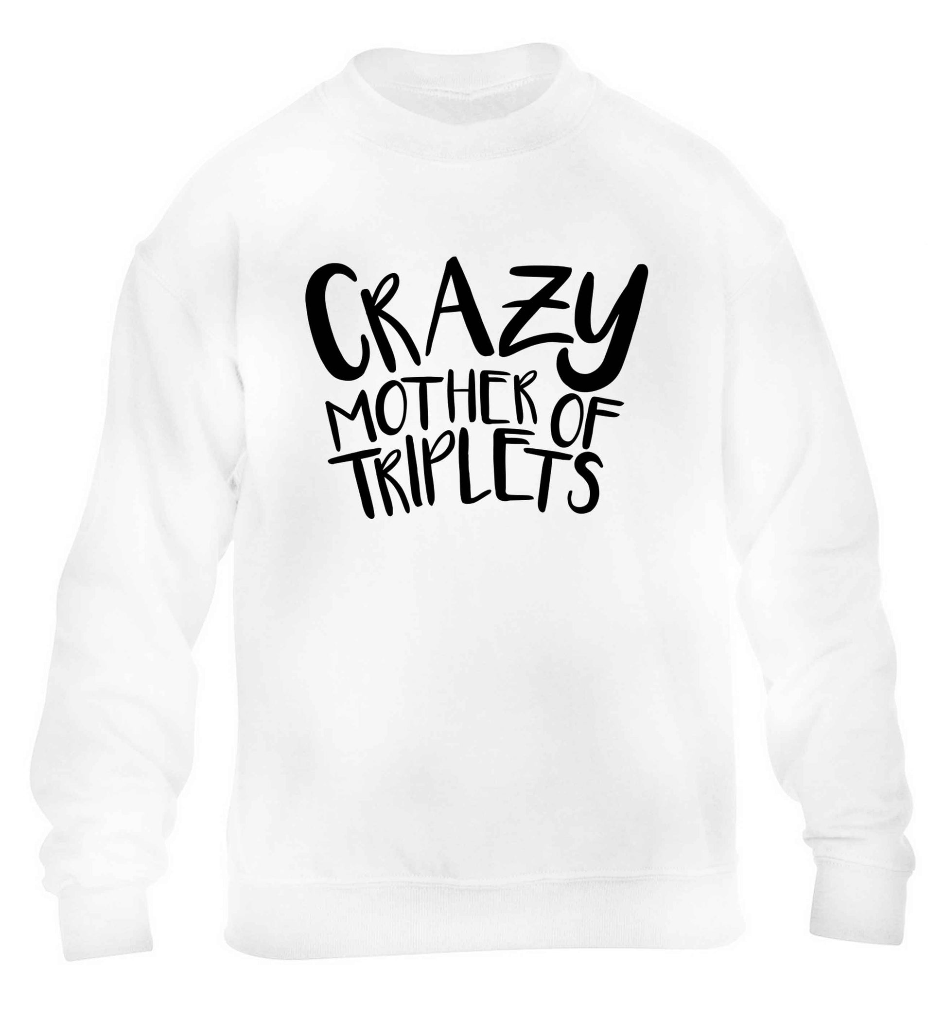 Crazy mother of triplets children's white sweater 12-13 Years