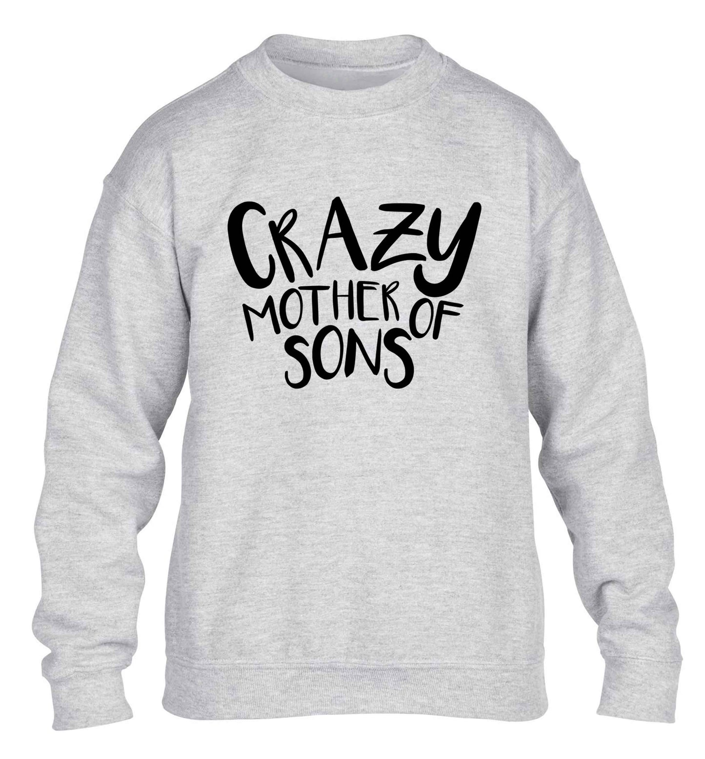 Crazy mother of sons children's grey sweater 12-13 Years
