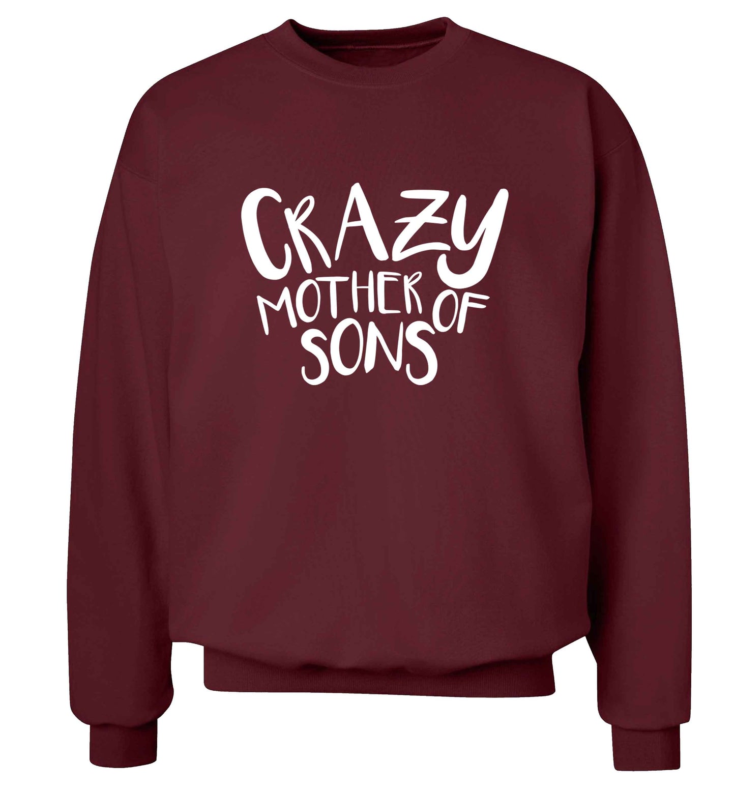 Crazy mother of sons adult's unisex maroon sweater 2XL