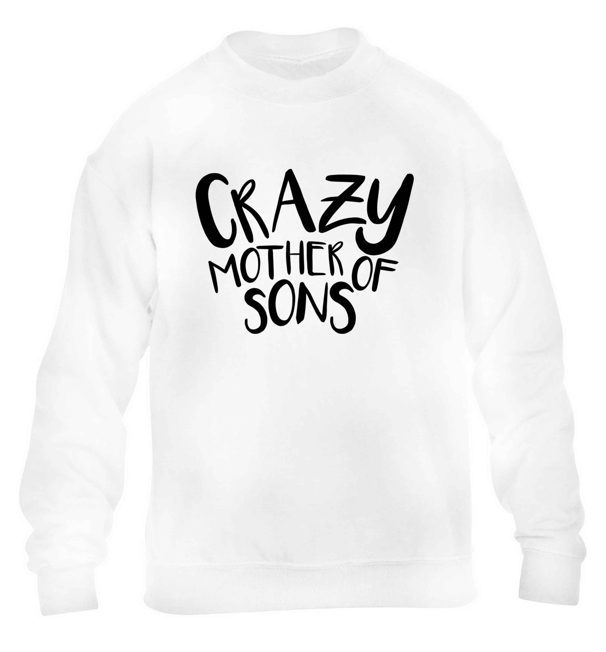 Crazy mother of sons children's white sweater 12-13 Years