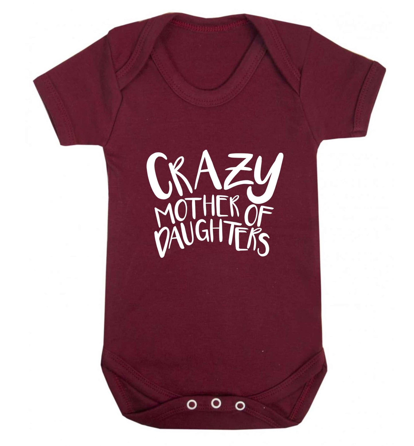 Crazy mother of daughters baby vest maroon 18-24 months