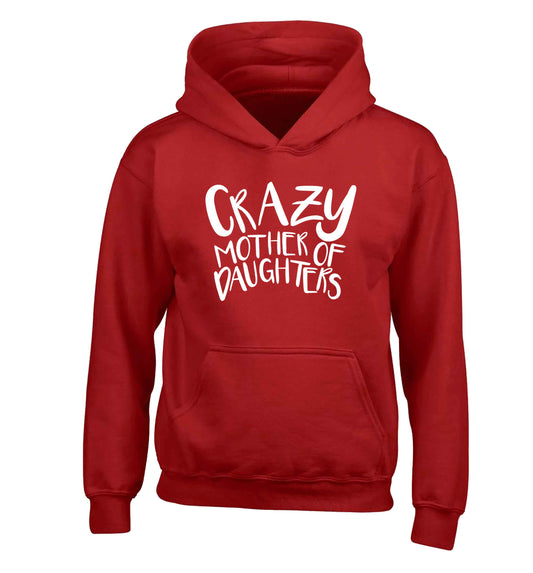 Crazy mother of daughters children's red hoodie 12-13 Years