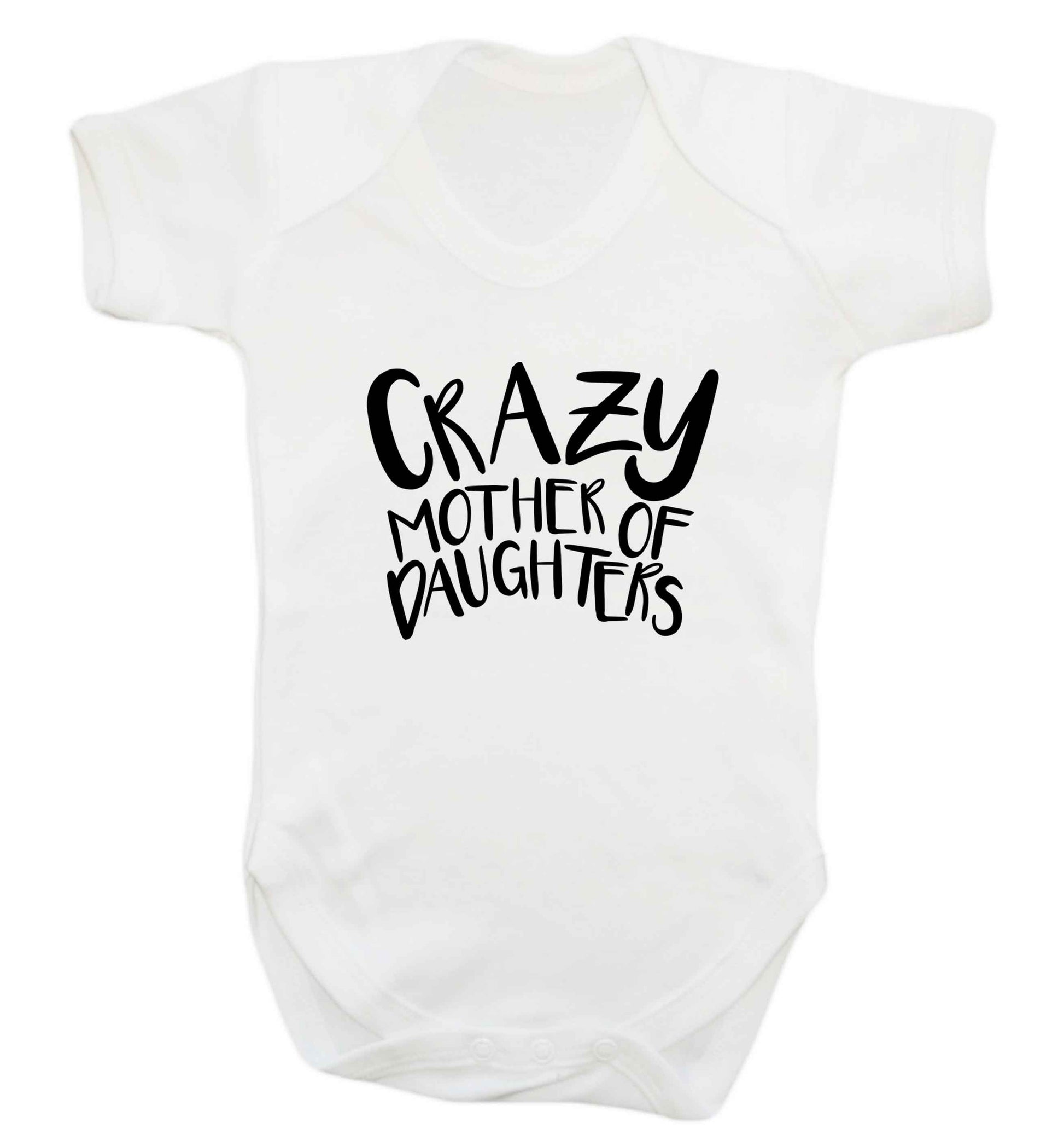 Crazy mother of daughters baby vest white 18-24 months