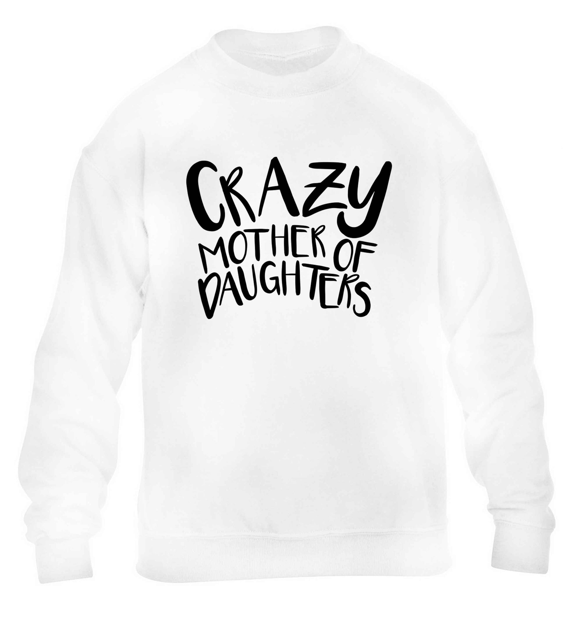 Crazy mother of daughters children's white sweater 12-13 Years