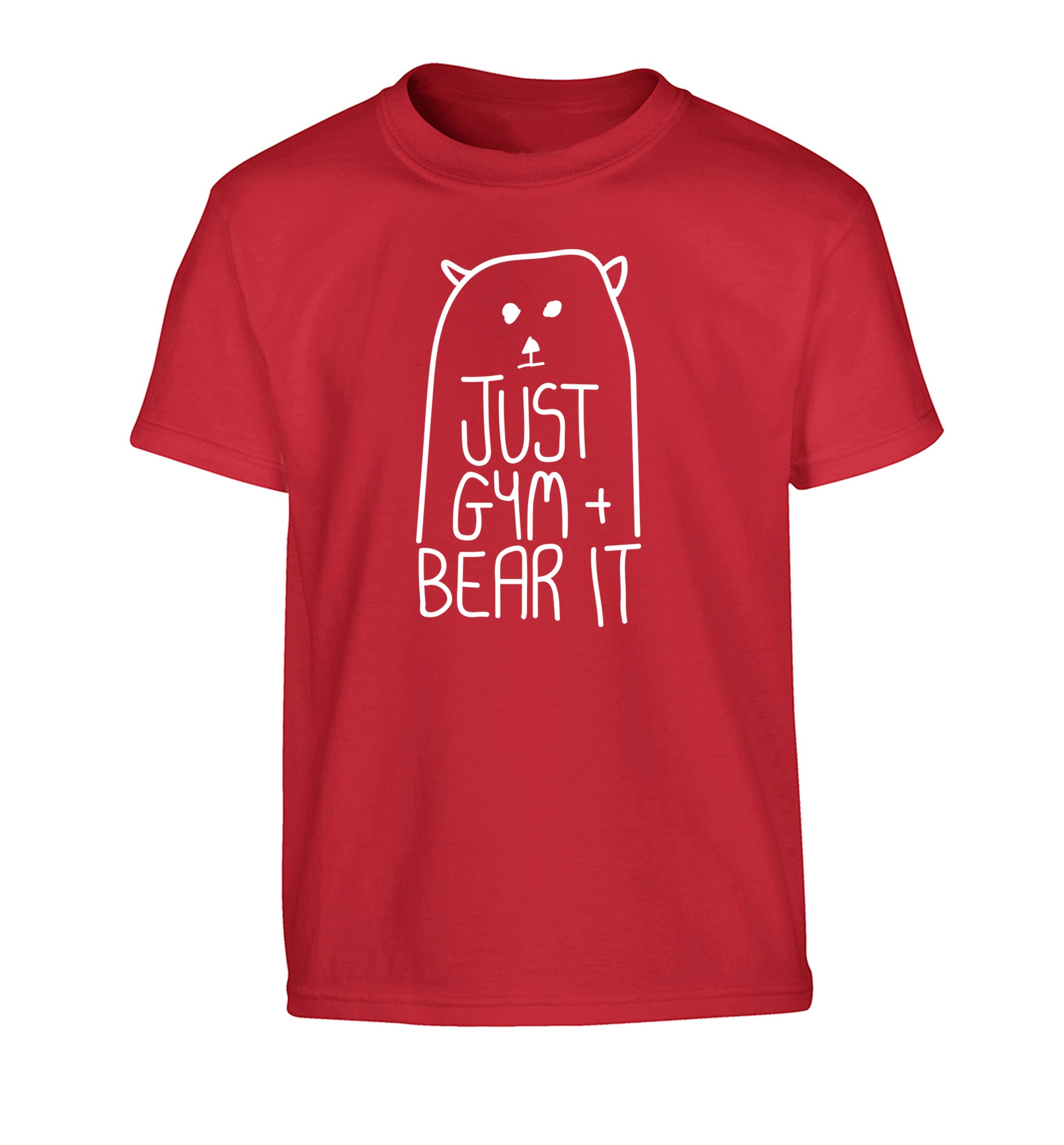 Just gym and bear it Children's red Tshirt 12-13 Years