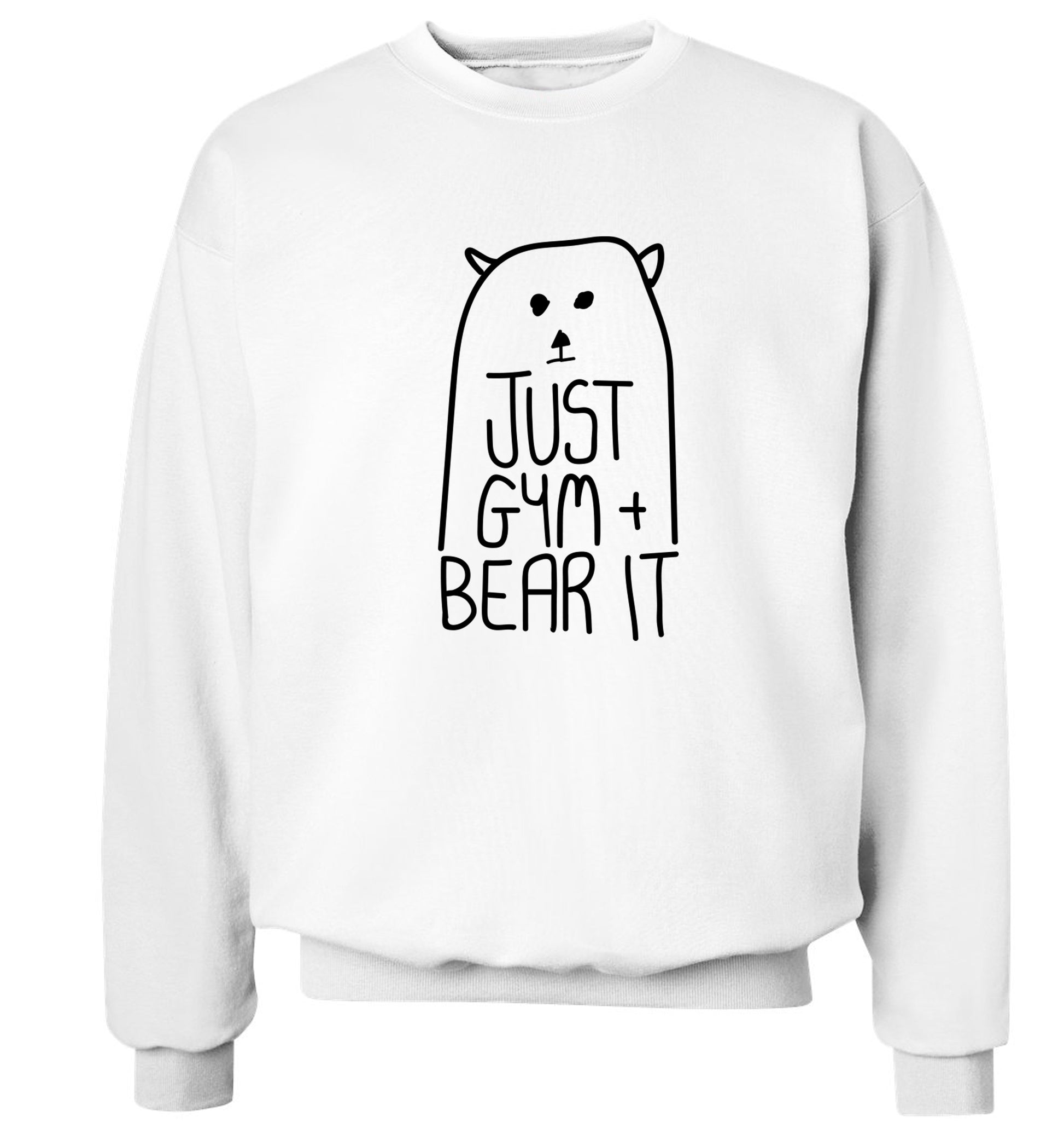 Just gym and bear it Adult's unisex white Sweater 2XL