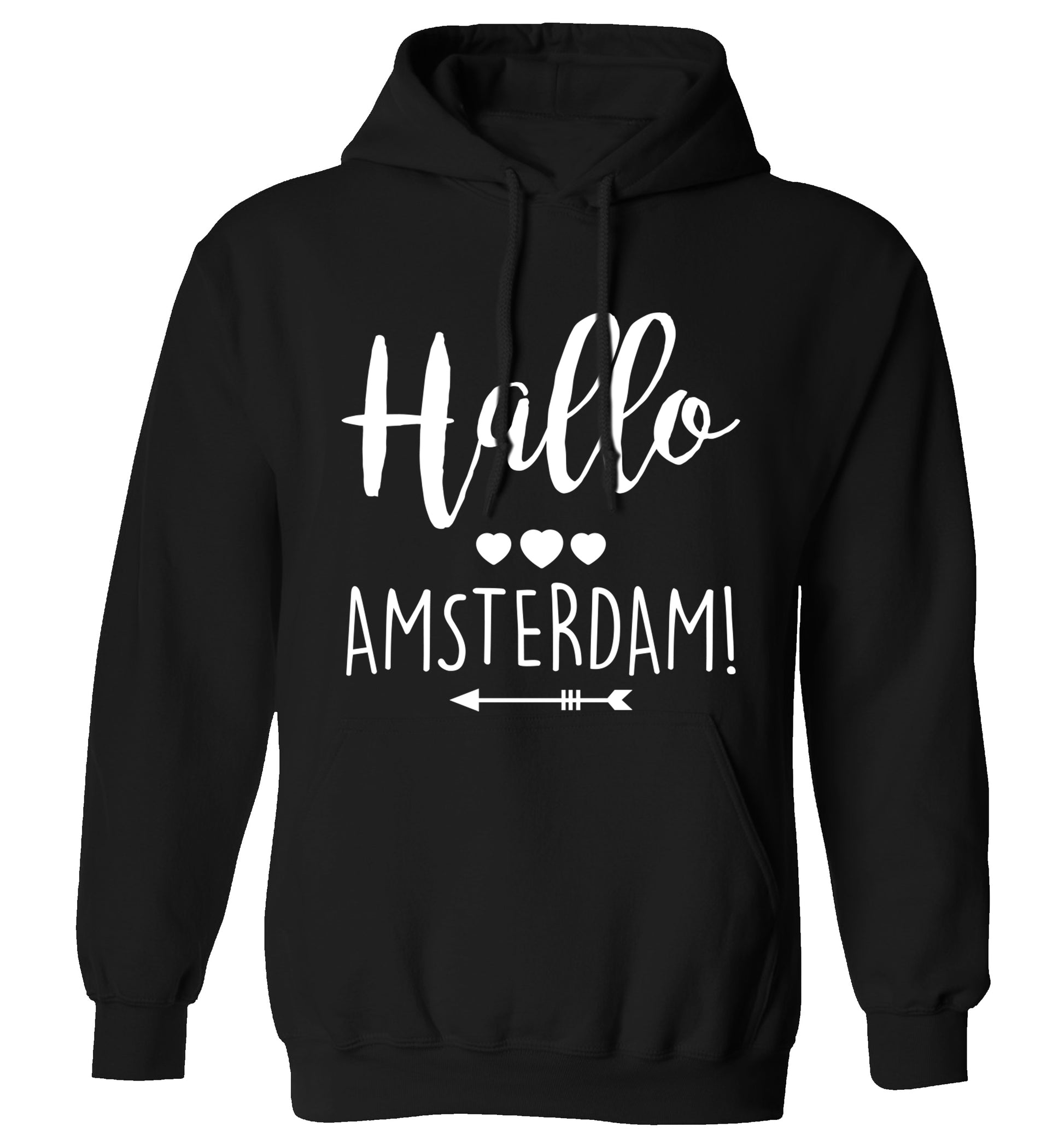 Hallo Amsterdam adults unisex black hoodie 2XL