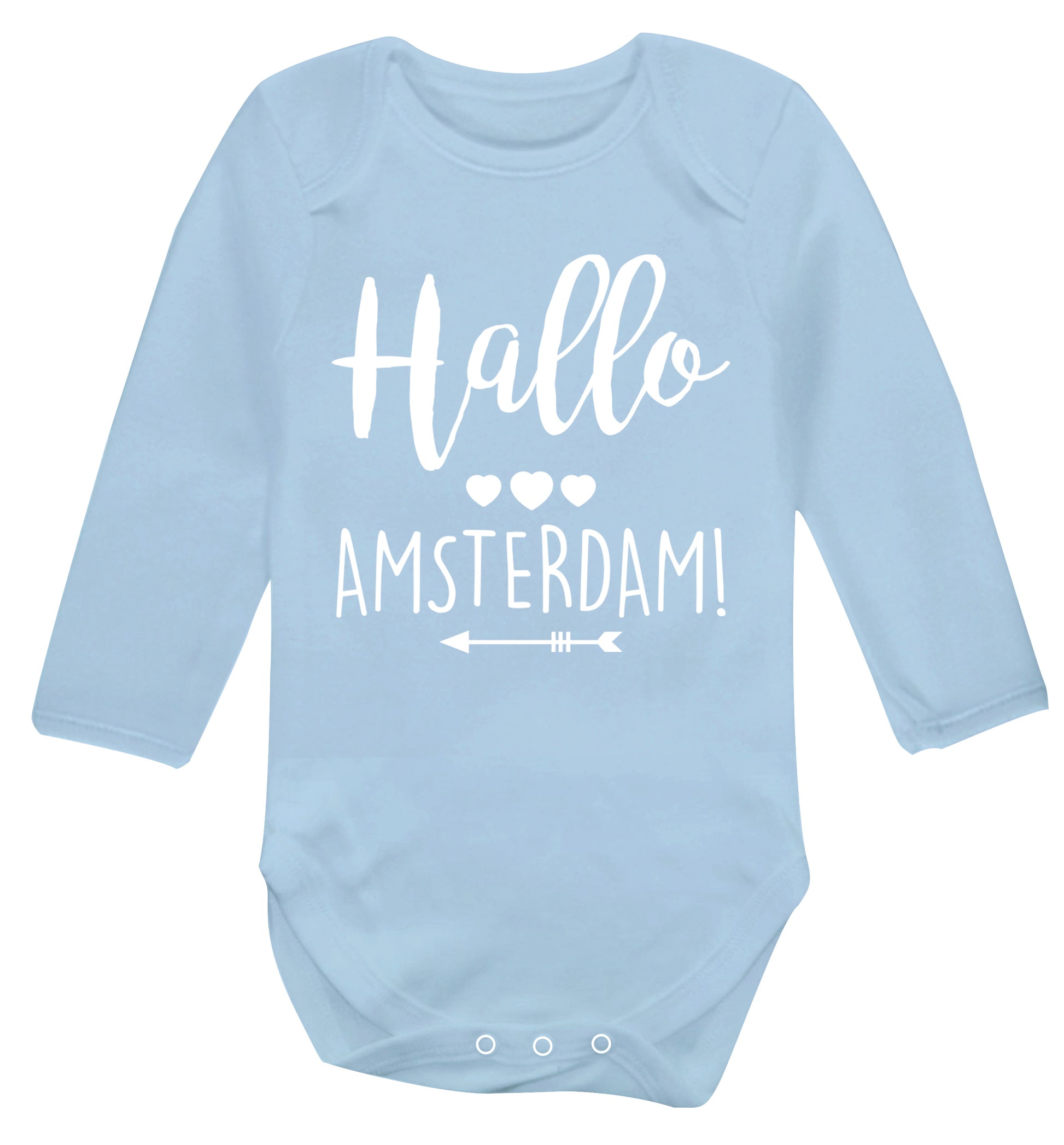 Hallo Amsterdam Baby Vest long sleeved pale blue 6-12 months