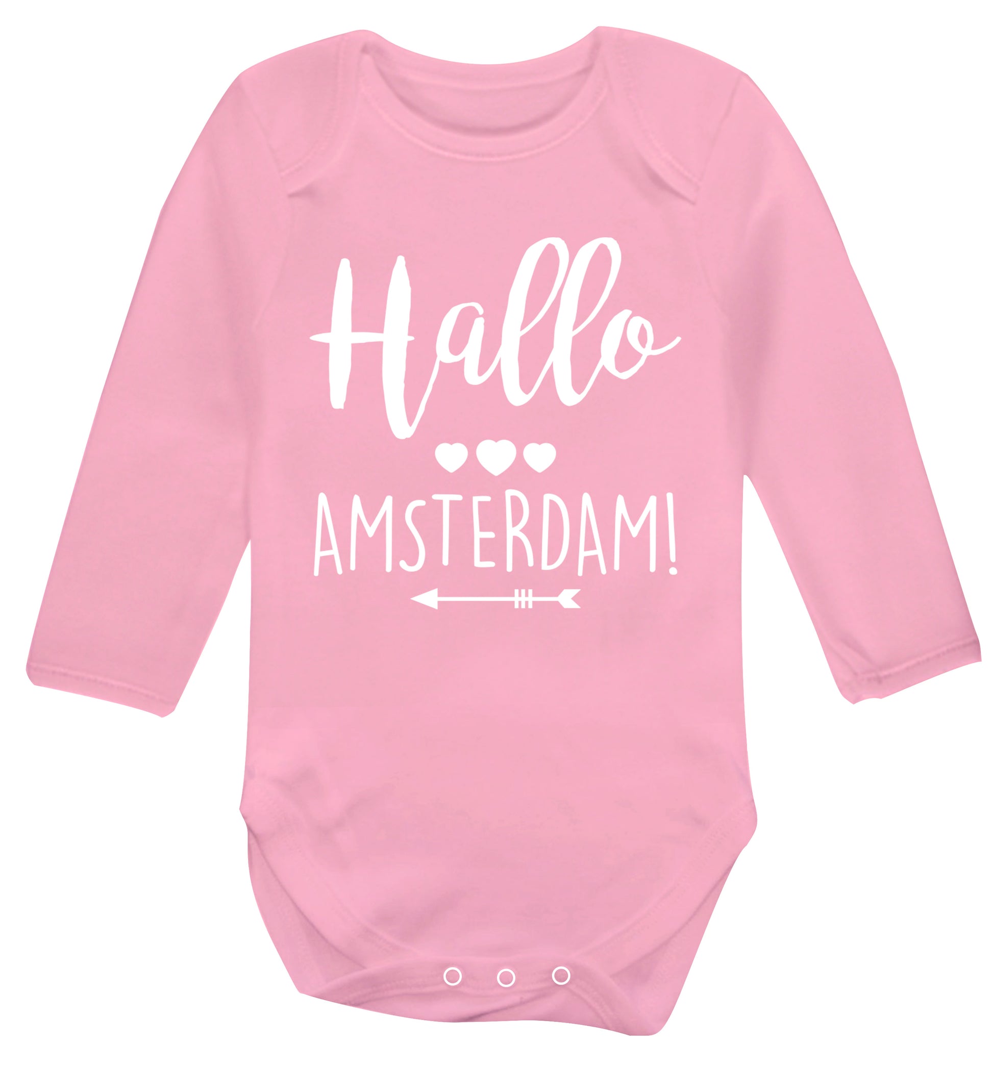 Hallo Amsterdam Baby Vest long sleeved pale pink 6-12 months