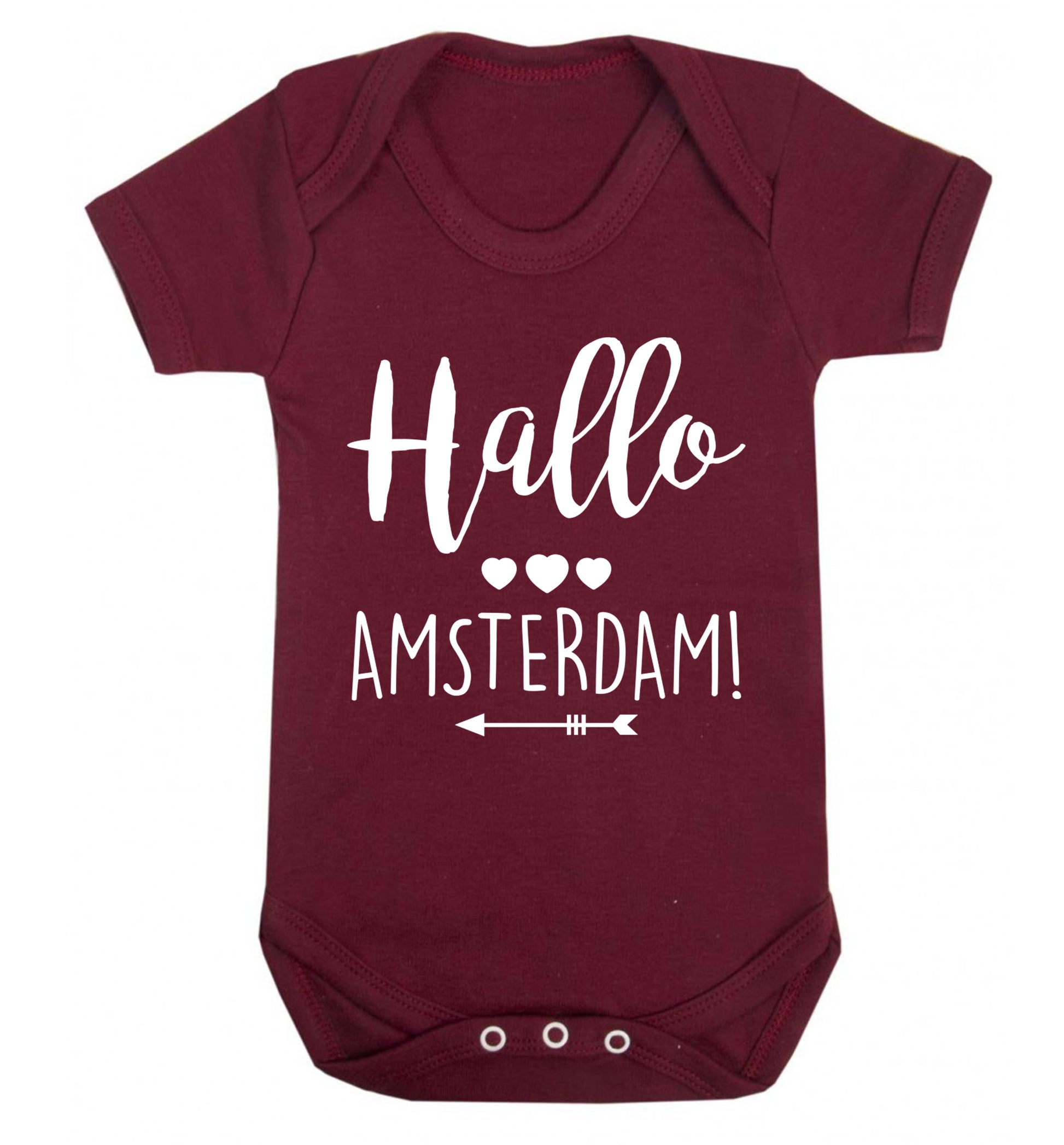 Hallo Amsterdam Baby Vest maroon 18-24 months