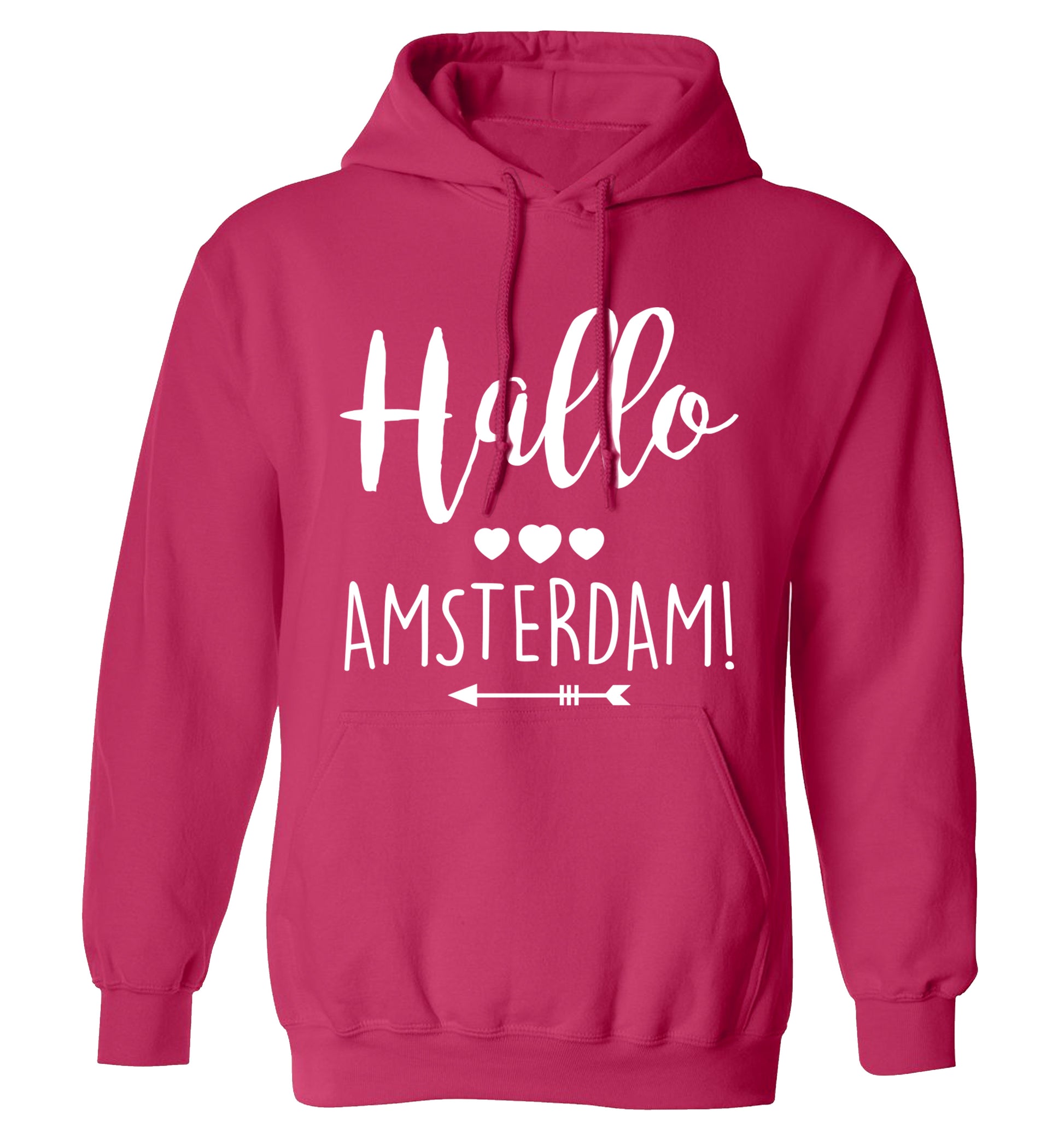 Hallo Amsterdam adults unisex pink hoodie 2XL