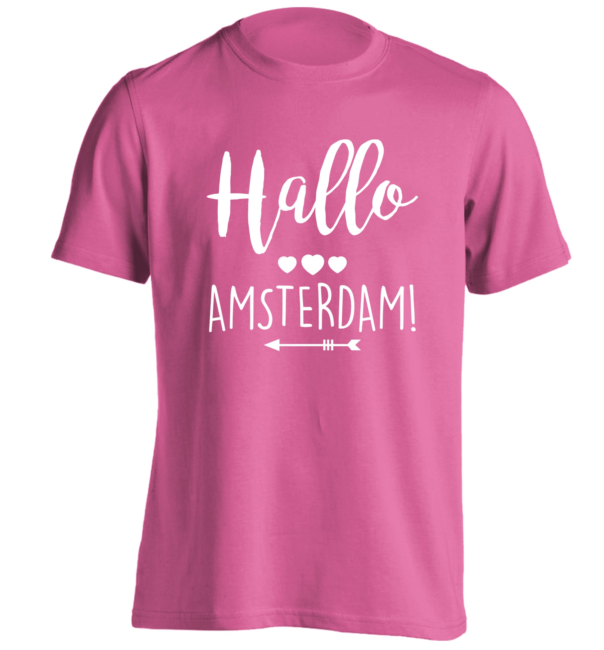 Hallo Amsterdam adults unisex pink Tshirt 2XL