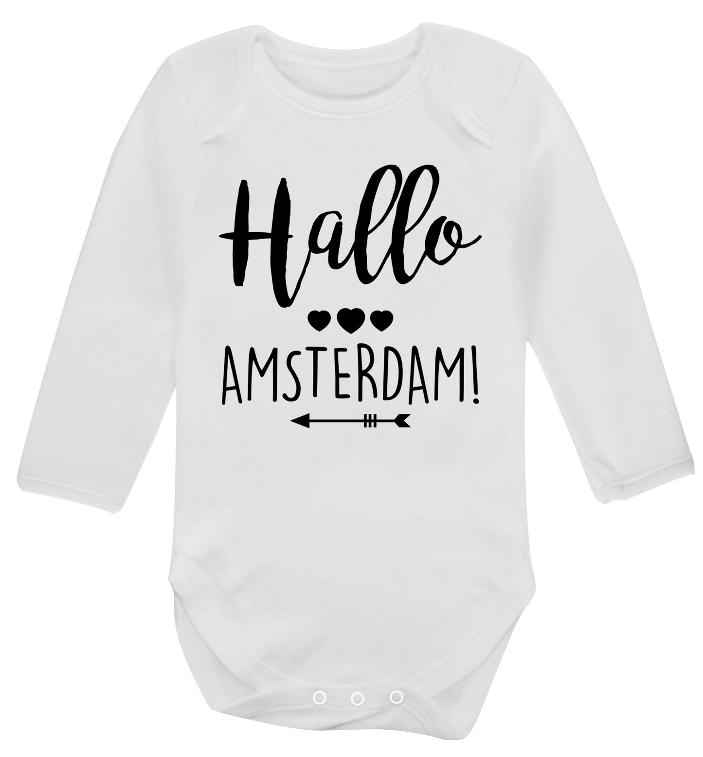 Hallo Amsterdam Baby Vest long sleeved white 6-12 months