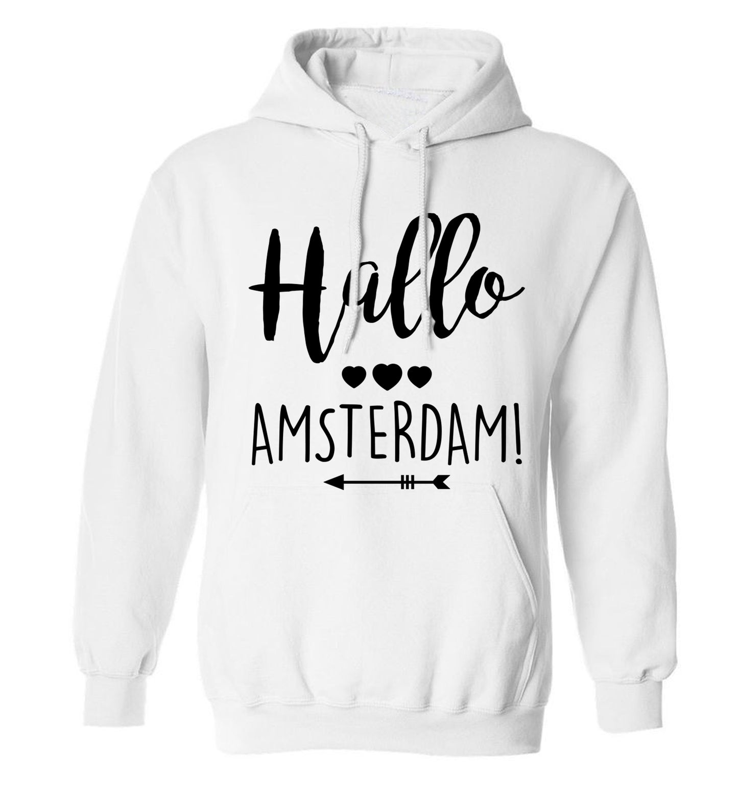 Hallo Amsterdam adults unisex white hoodie 2XL