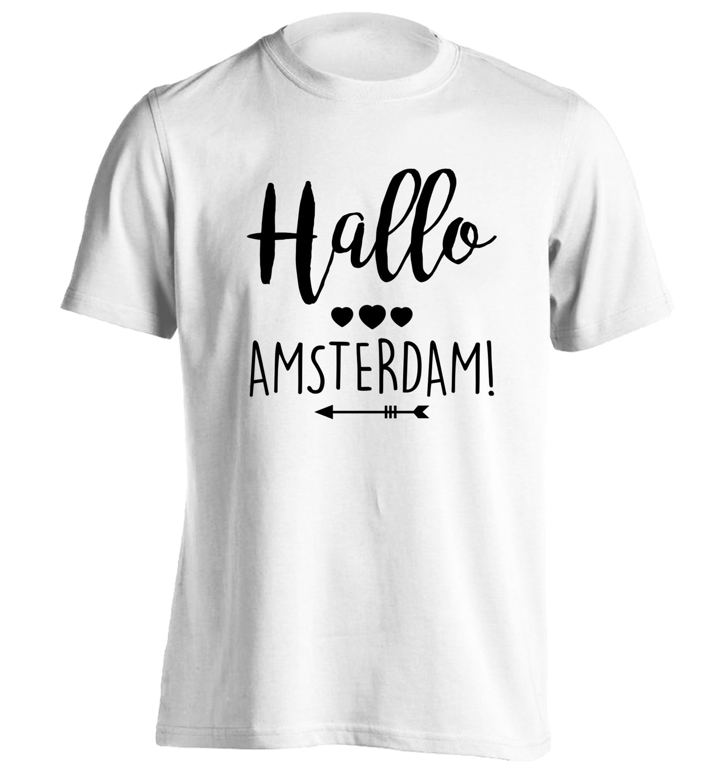 Hallo Amsterdam adults unisex white Tshirt 2XL