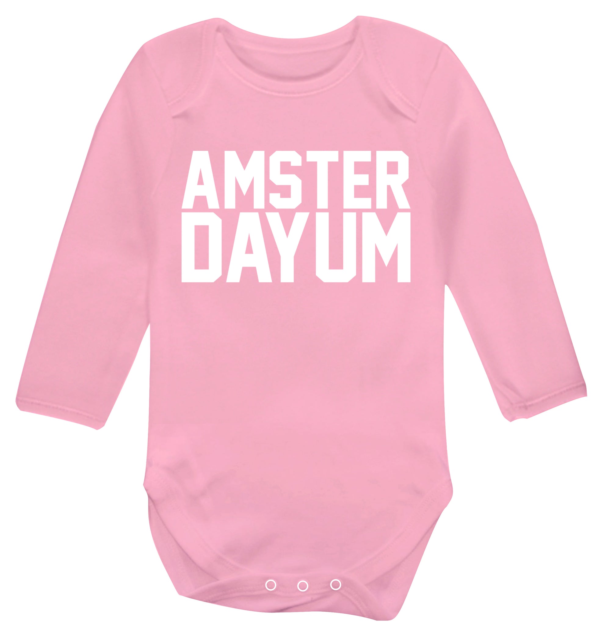 Amsterdayum Baby Vest long sleeved pale pink 6-12 months