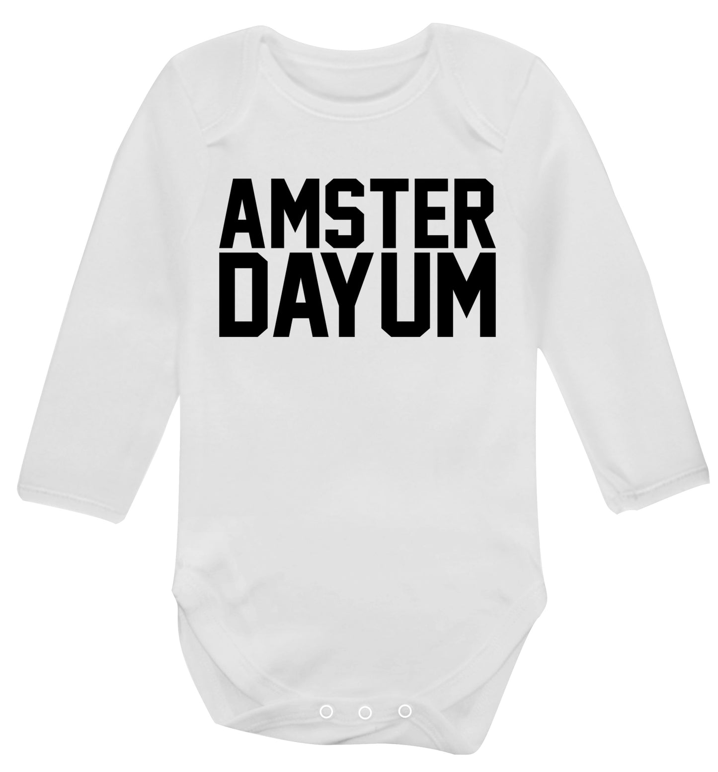 Amsterdayum Baby Vest long sleeved white 6-12 months