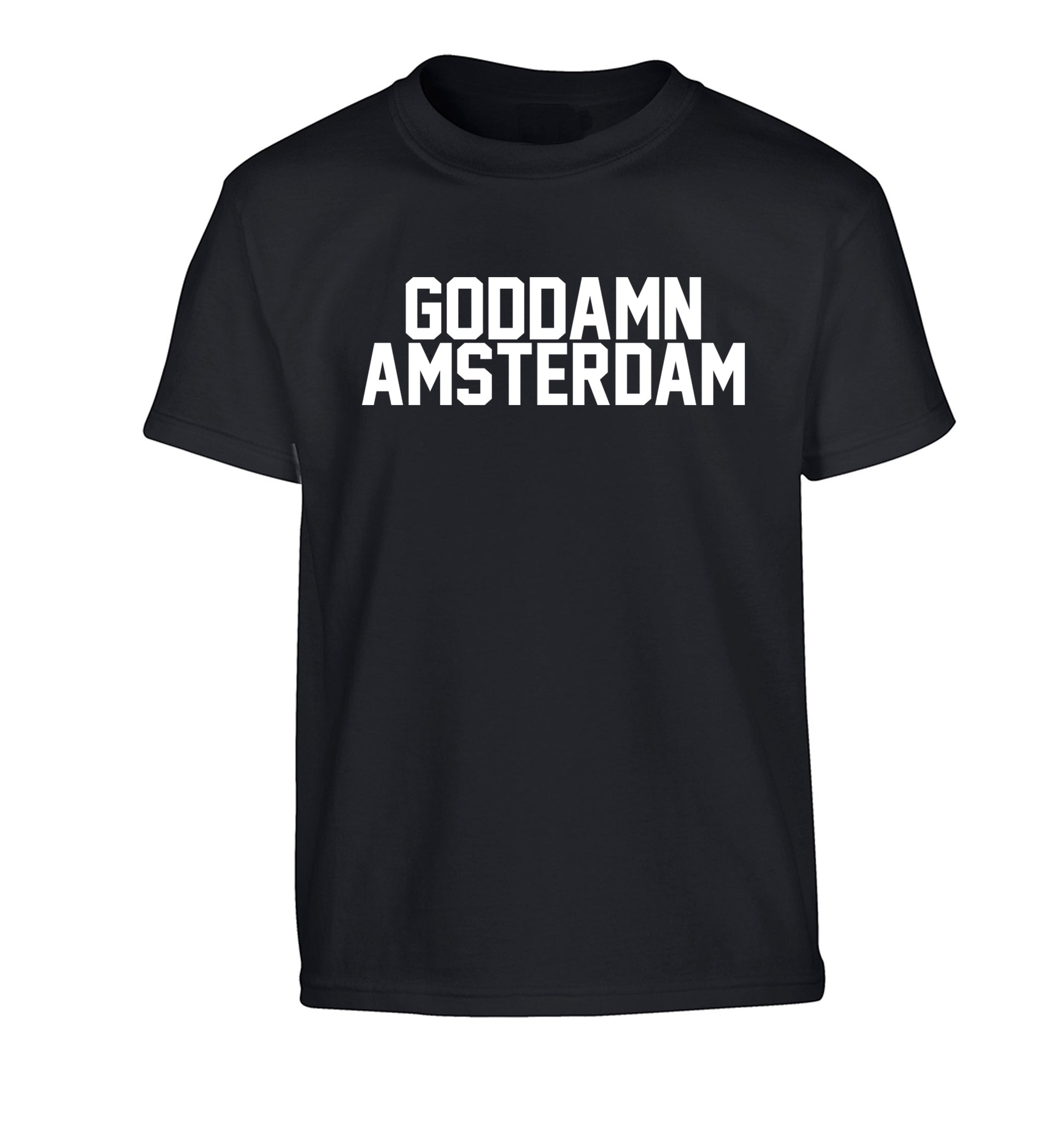 Goddamn Amsterdam Children's black Tshirt 12-13 Years
