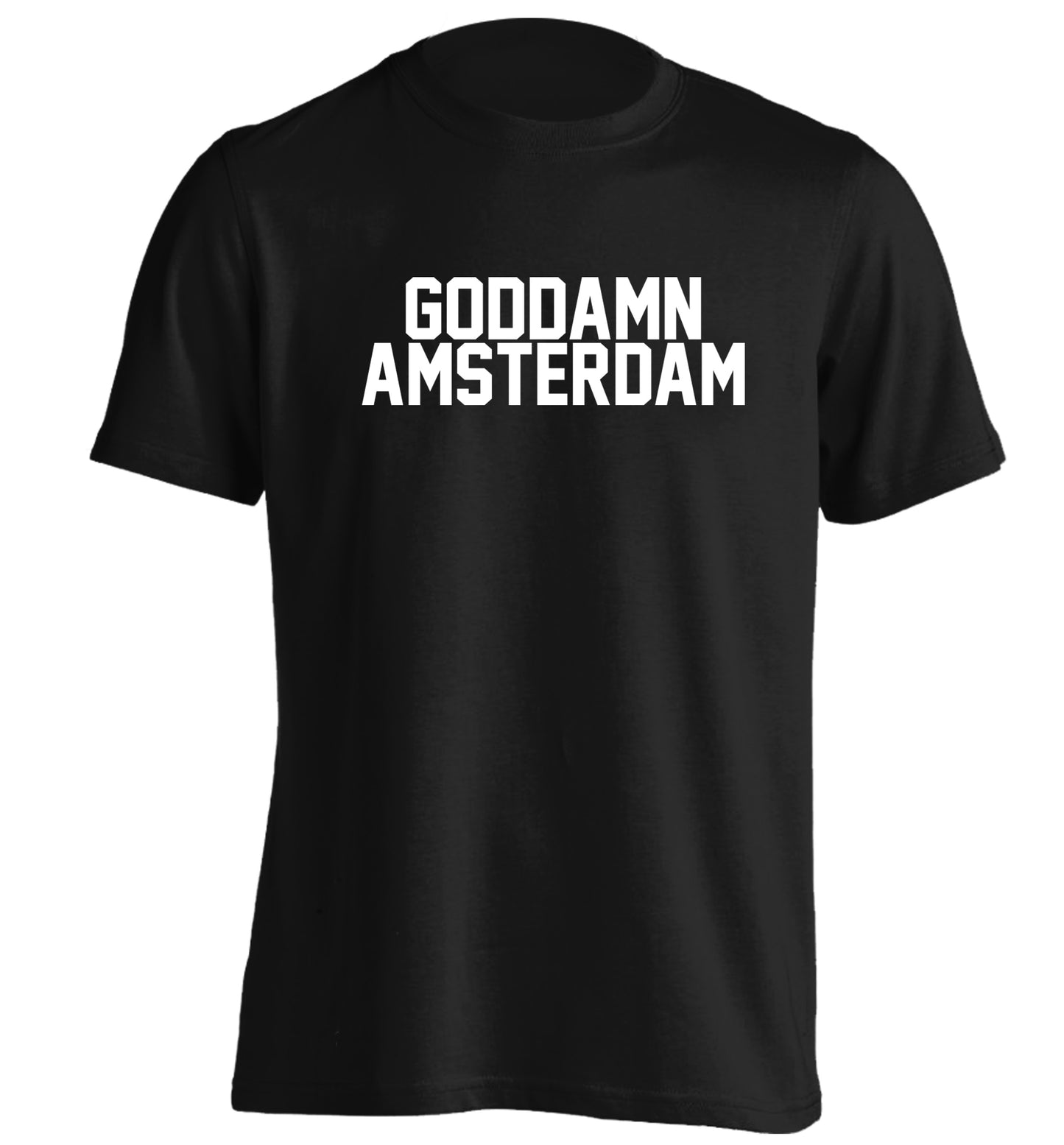 Goddamn Amsterdam adults unisex black Tshirt 2XL