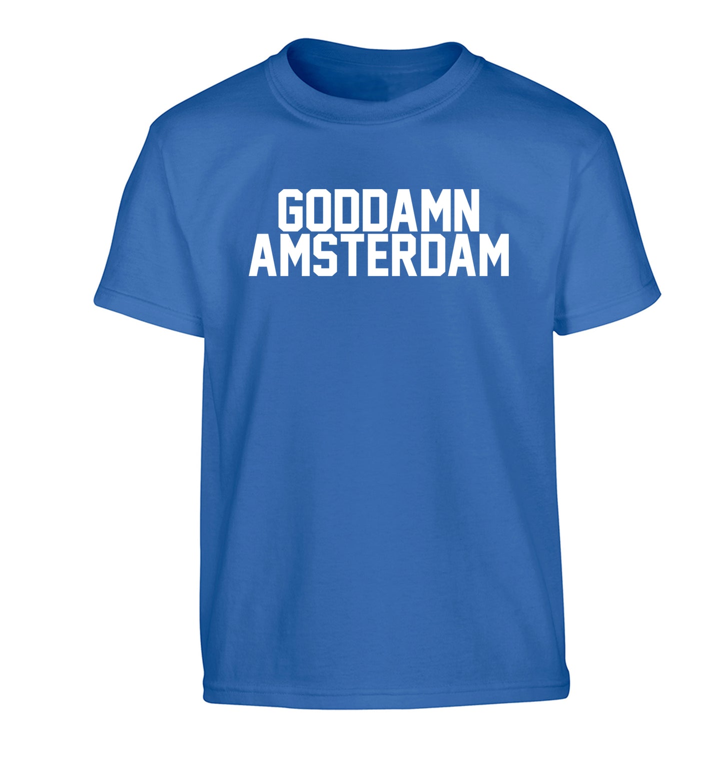 Goddamn Amsterdam Children's blue Tshirt 12-13 Years