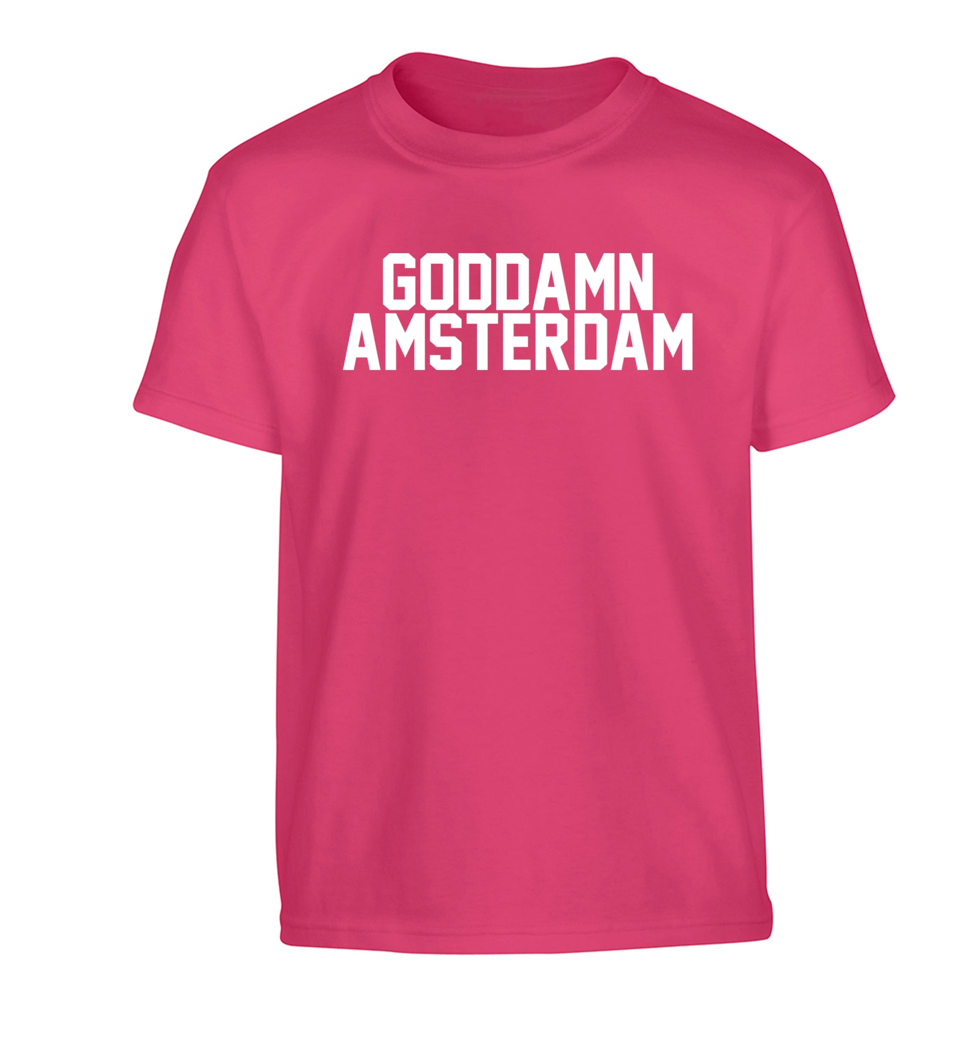Goddamn Amsterdam Children's pink Tshirt 12-13 Years