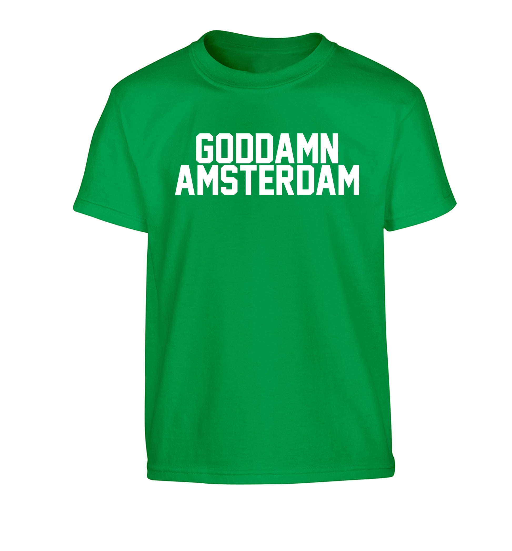 Goddamn Amsterdam Children's green Tshirt 12-13 Years